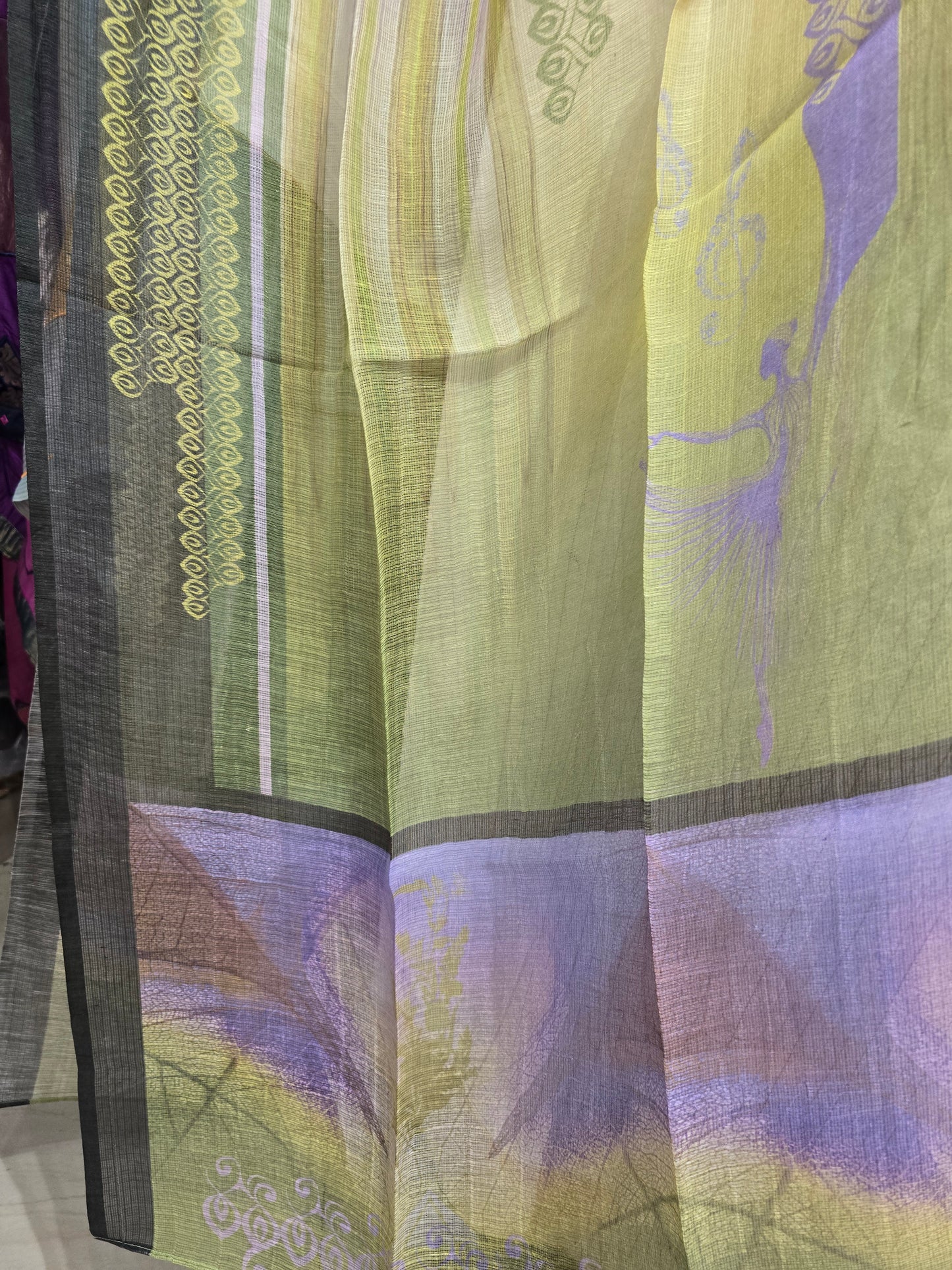 Printed silk linen Dupatta