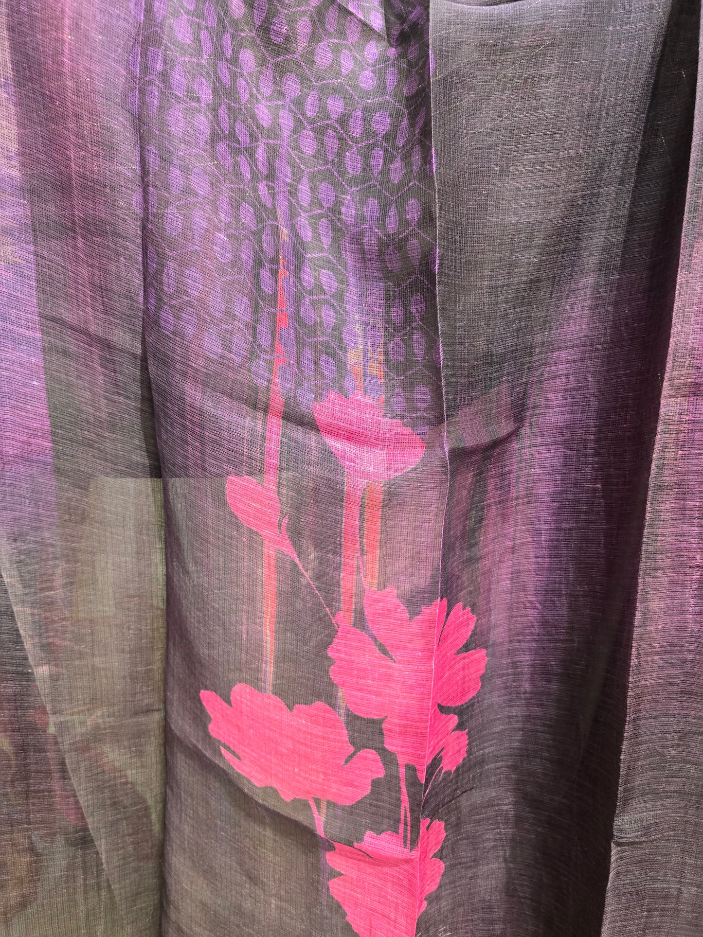 Printed silk linen Dupatta