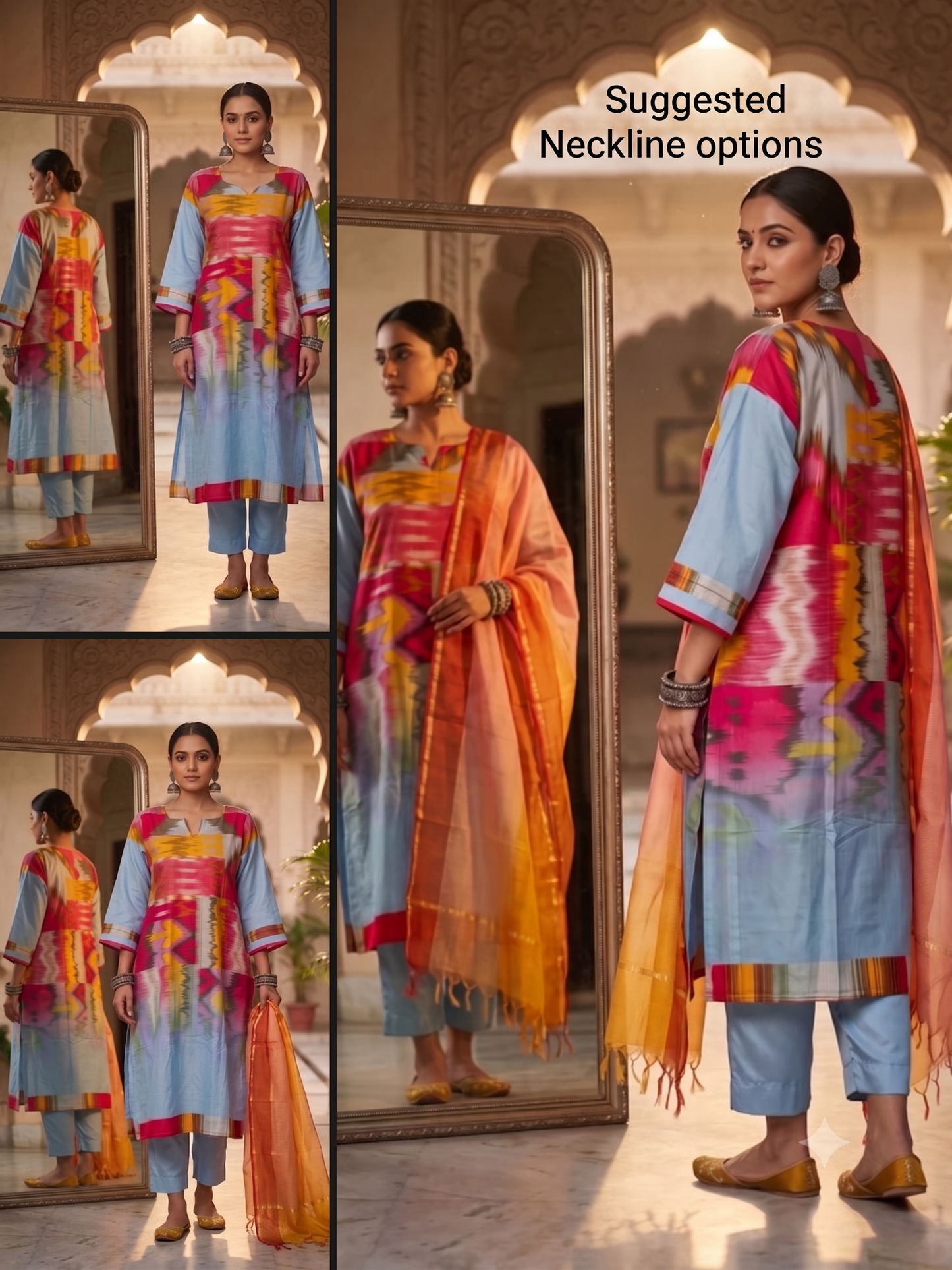 Semi Stitched Chanderi Casual Suitset