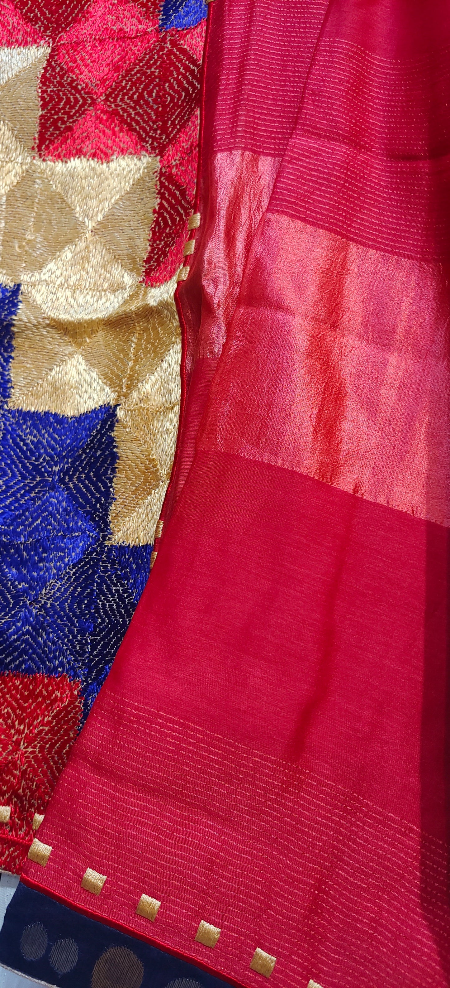 Semistitched Blouse with Fulkari Embroidery