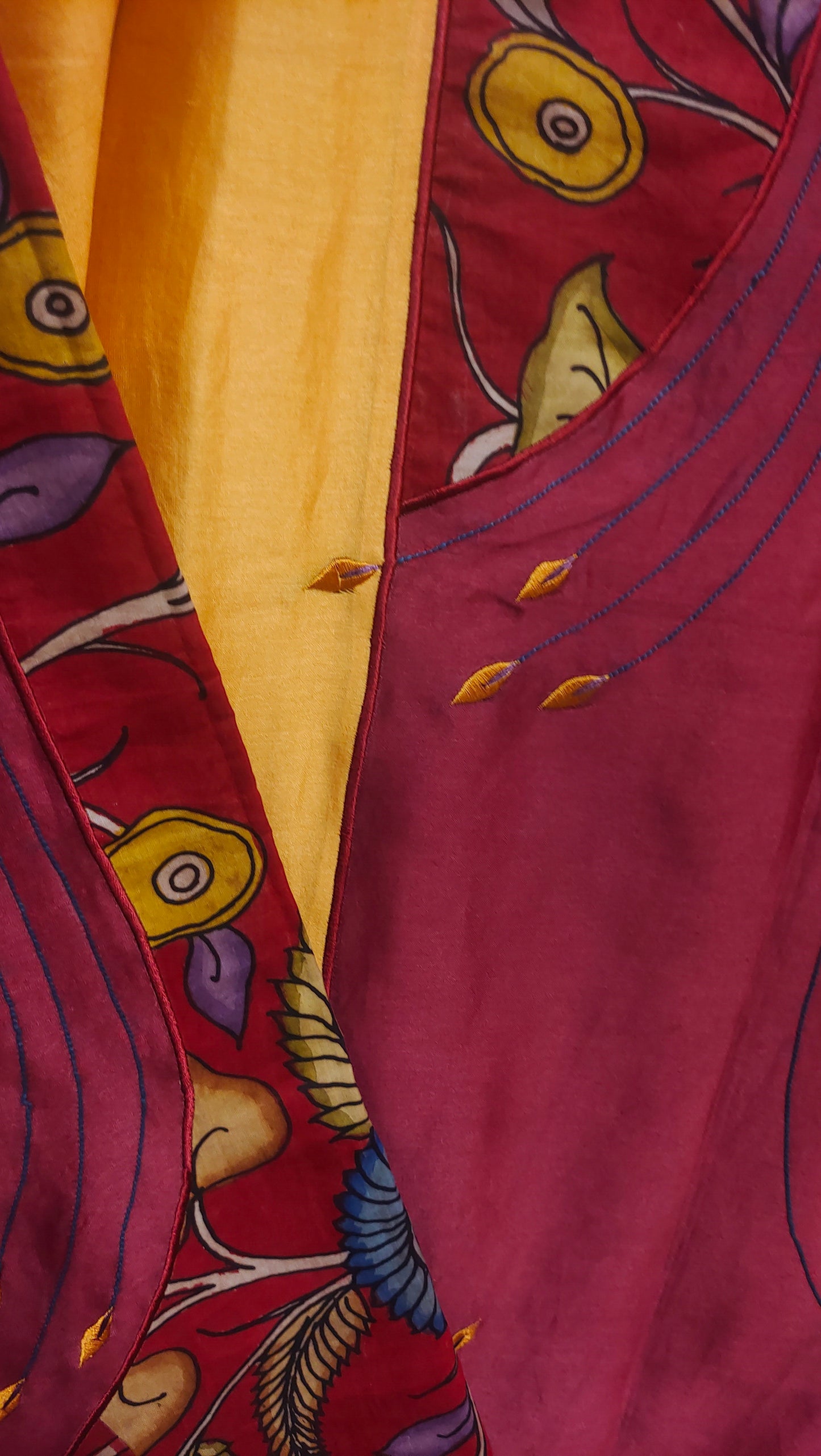 Semi Stitched Chanderi Kalamkari Short Tunic