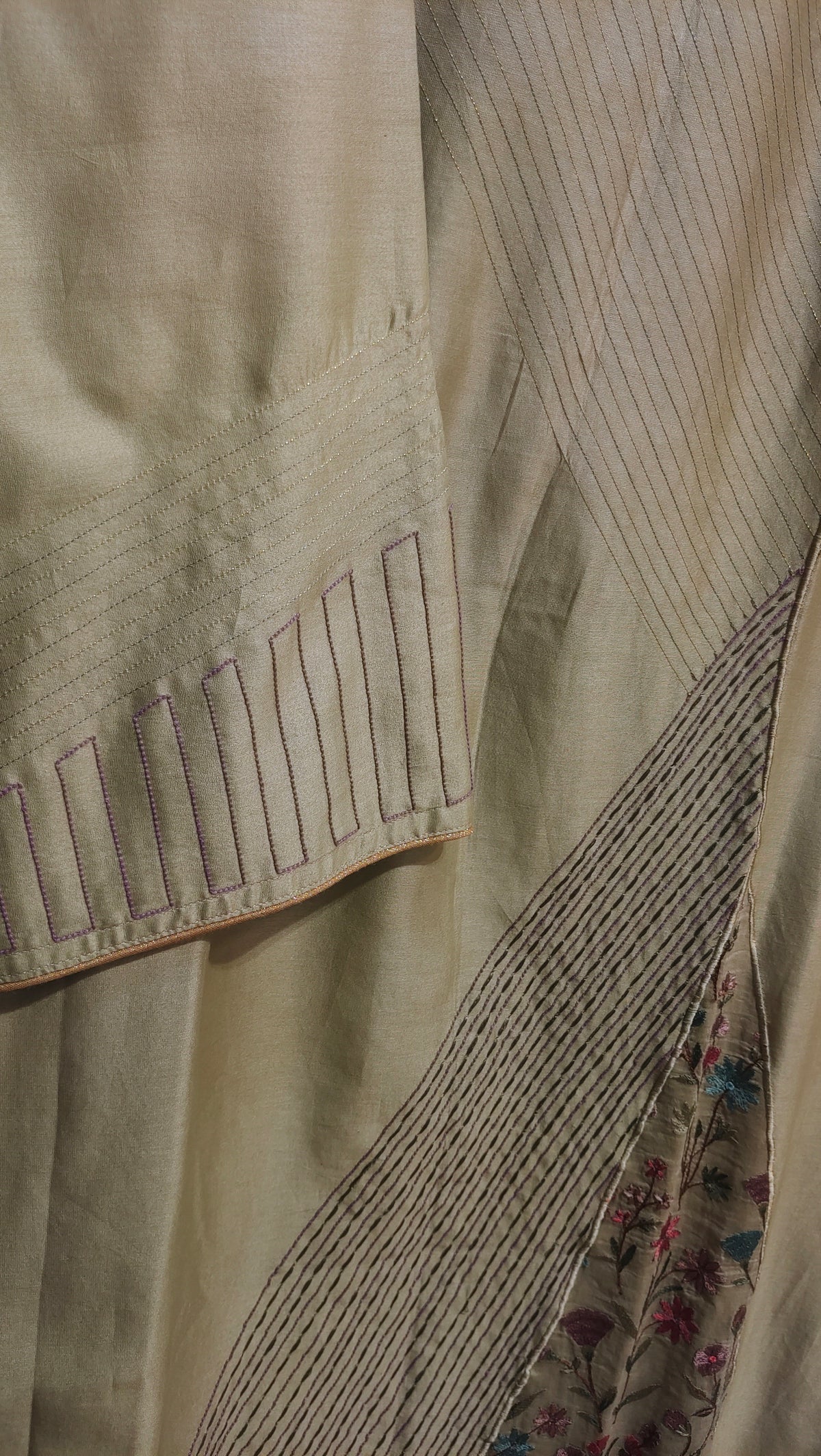 Semi Stitched Chanderi Formal kurta