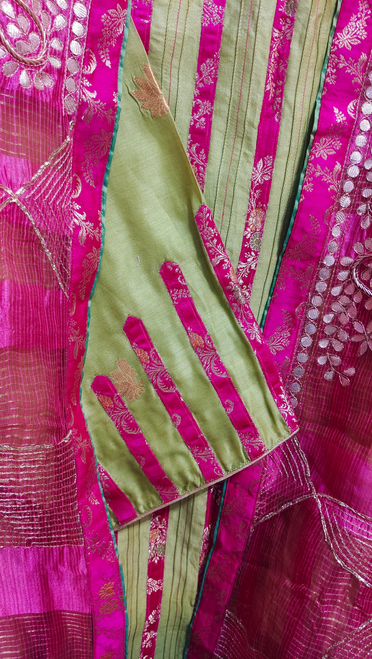 Semi Stitched Chanderi Formal kurta