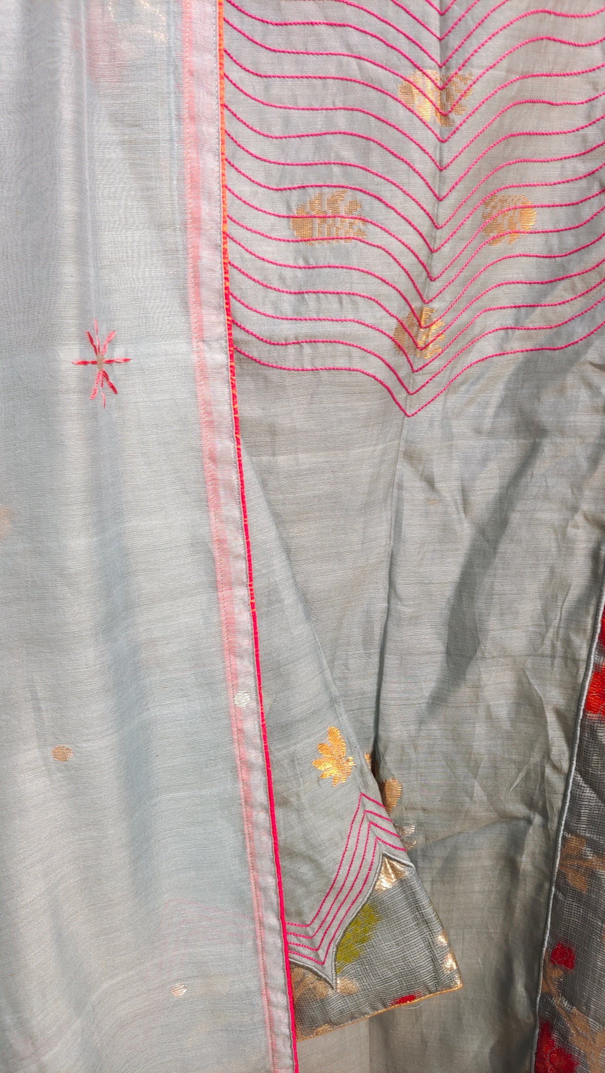 Semi Stitched Chanderi Formal kurta