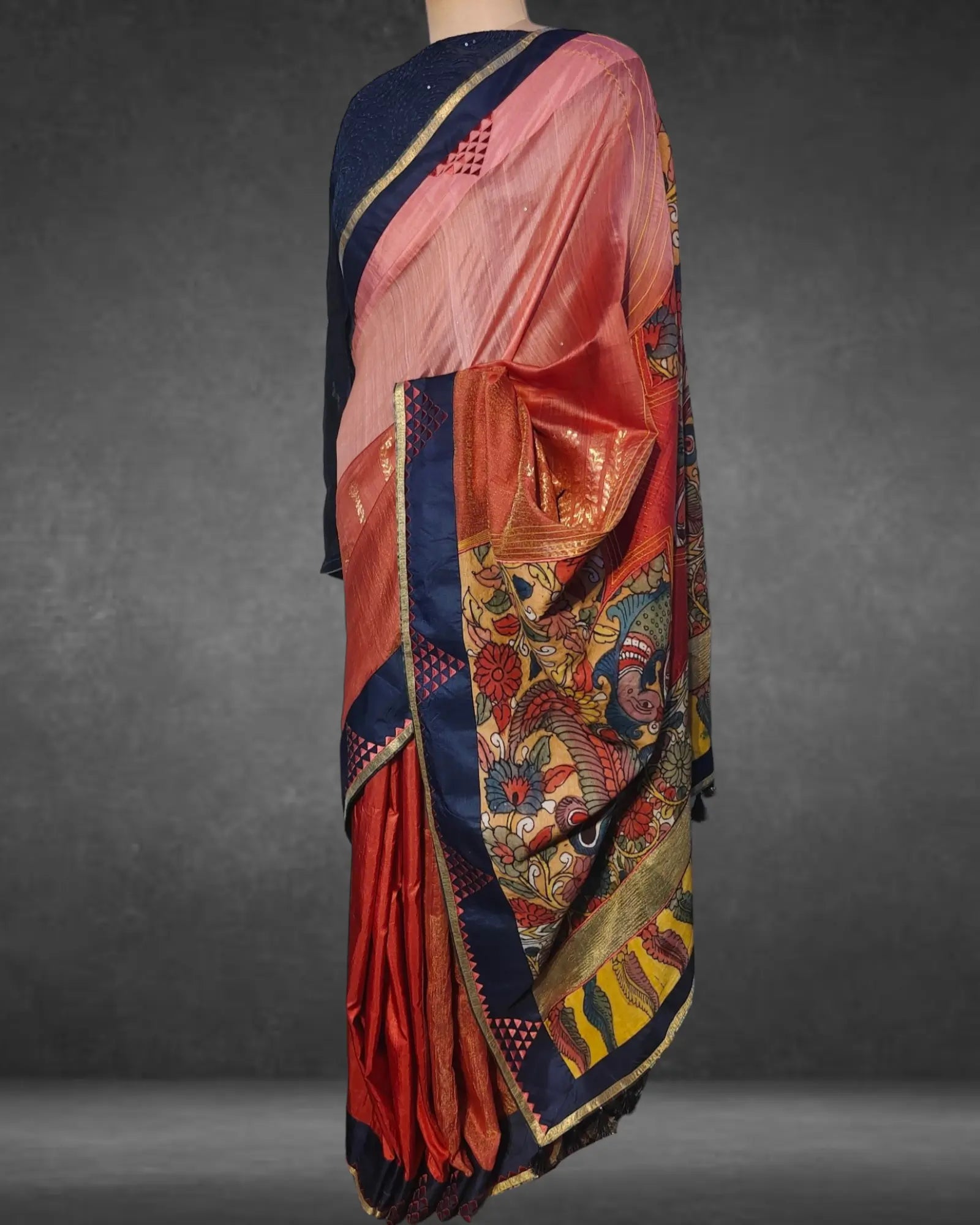 Kalamkari silk saree VISHAL KAPUR STUDIO