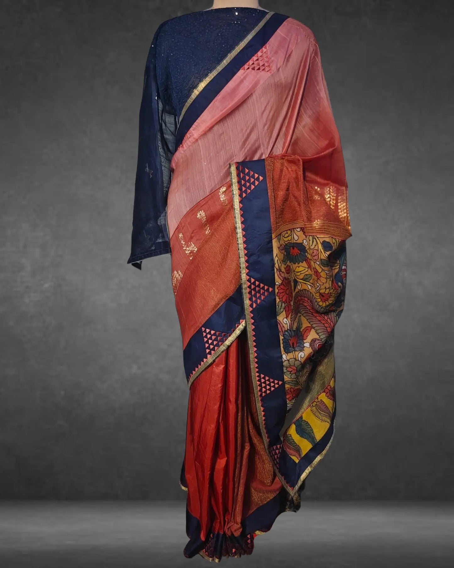 Kalamkari silk saree VISHAL KAPUR STUDIO
