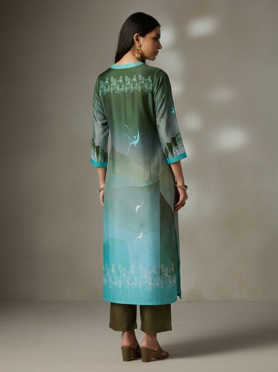 Semi Stitched Chanderi Casual kurta VISHAL KAPUR