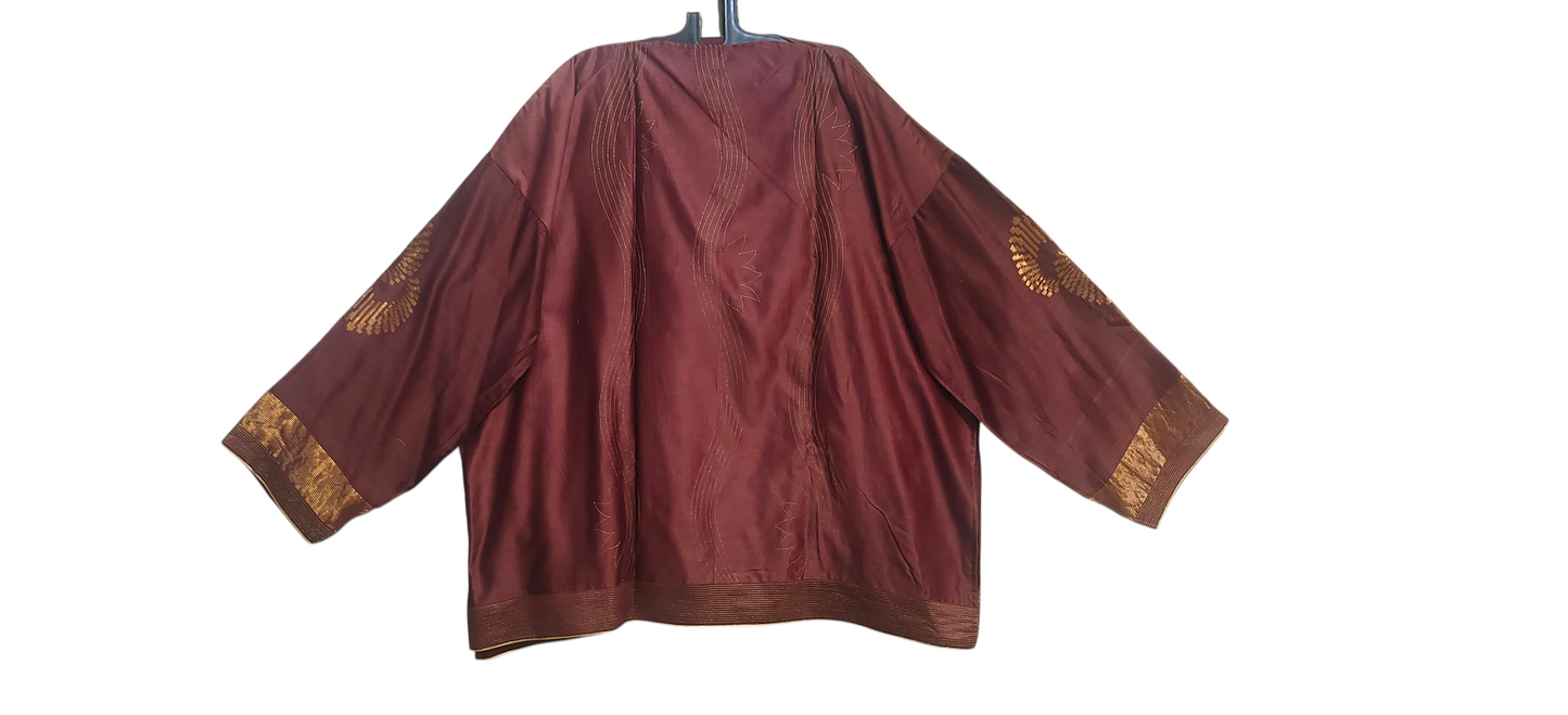 Semi Stitched Chanderi Zariwoven Short Tunic