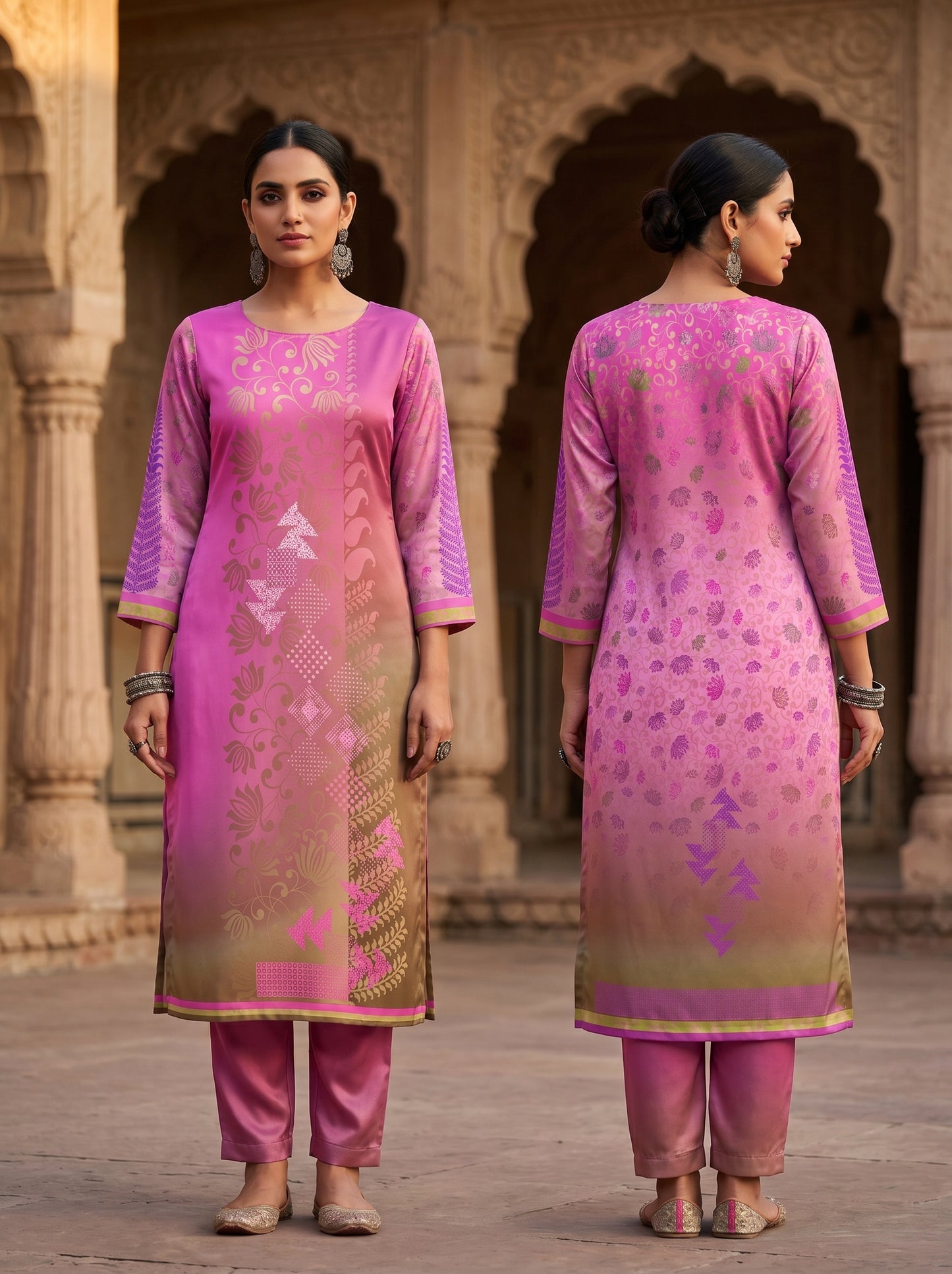 Semi Stitched Chanderi Casual kurta
