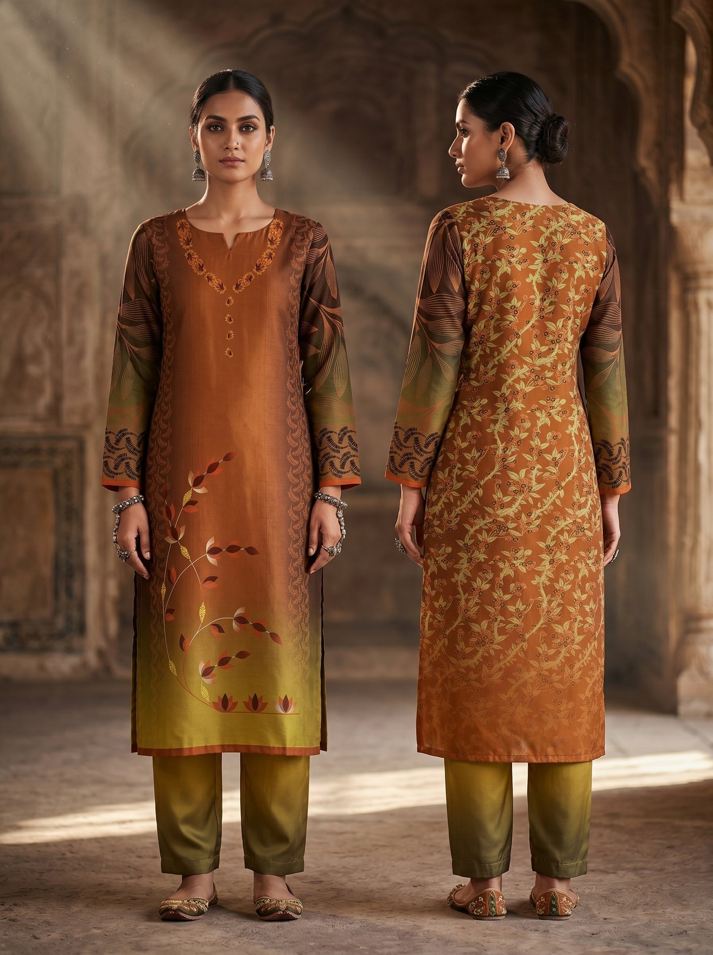 Semi Stitched Chanderi Casual kurta