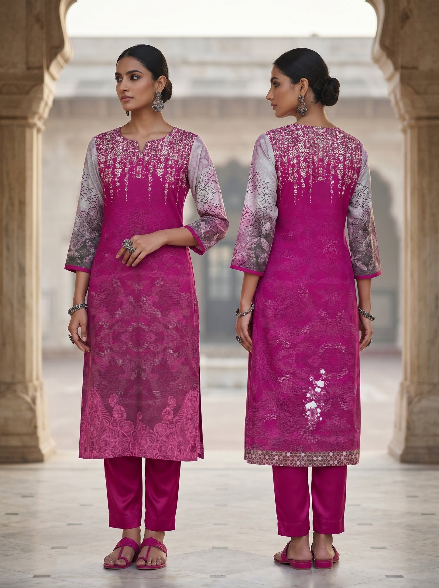 Semi Stitched Chanderi Casual kurta