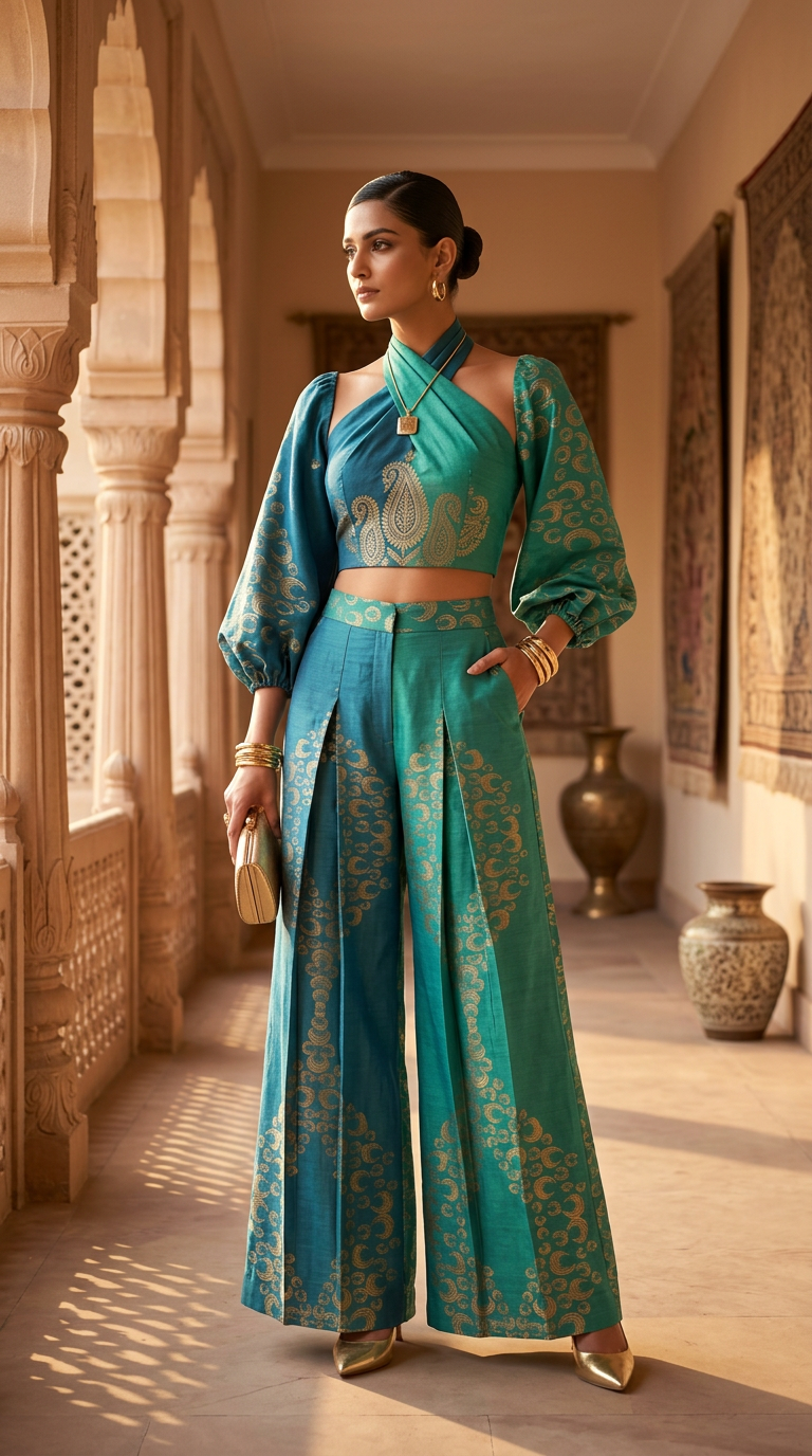 Customised Chanderi Anarkali set