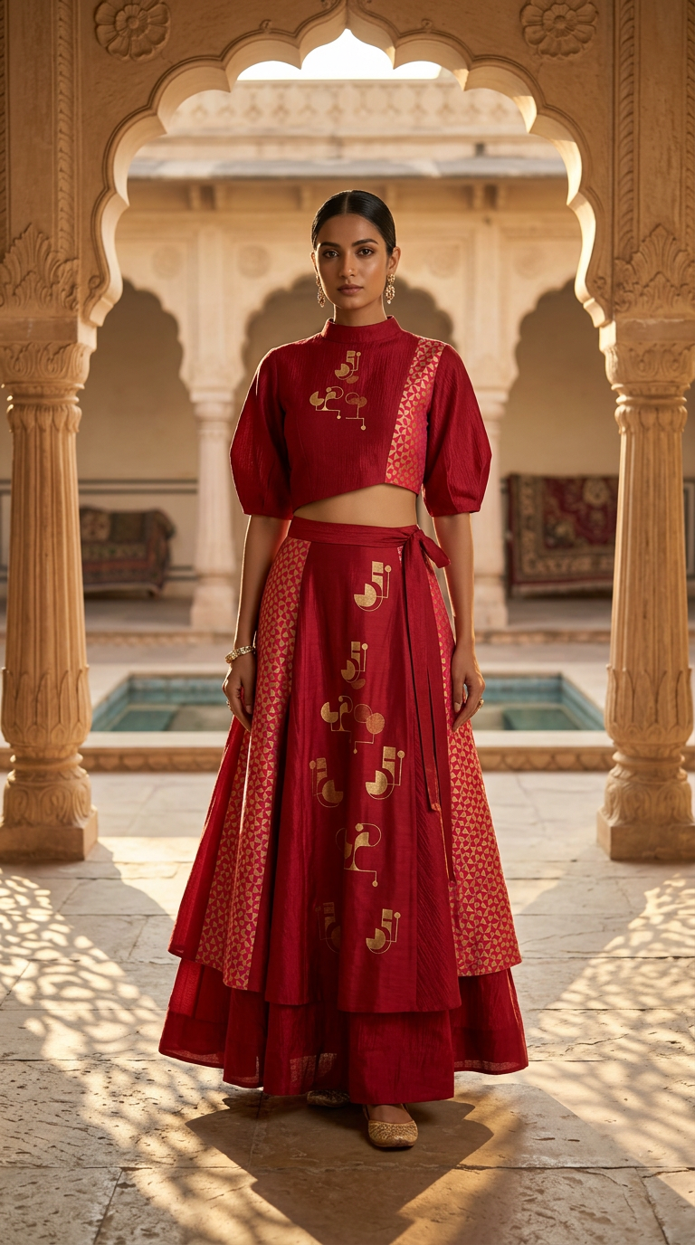 Customised Chanderi Anarkali set