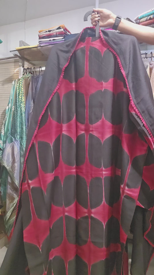 Semi Stitched Chanderi Casual Suitset