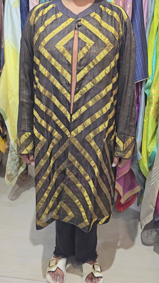 Semistitched Chanderi Formal Jacket