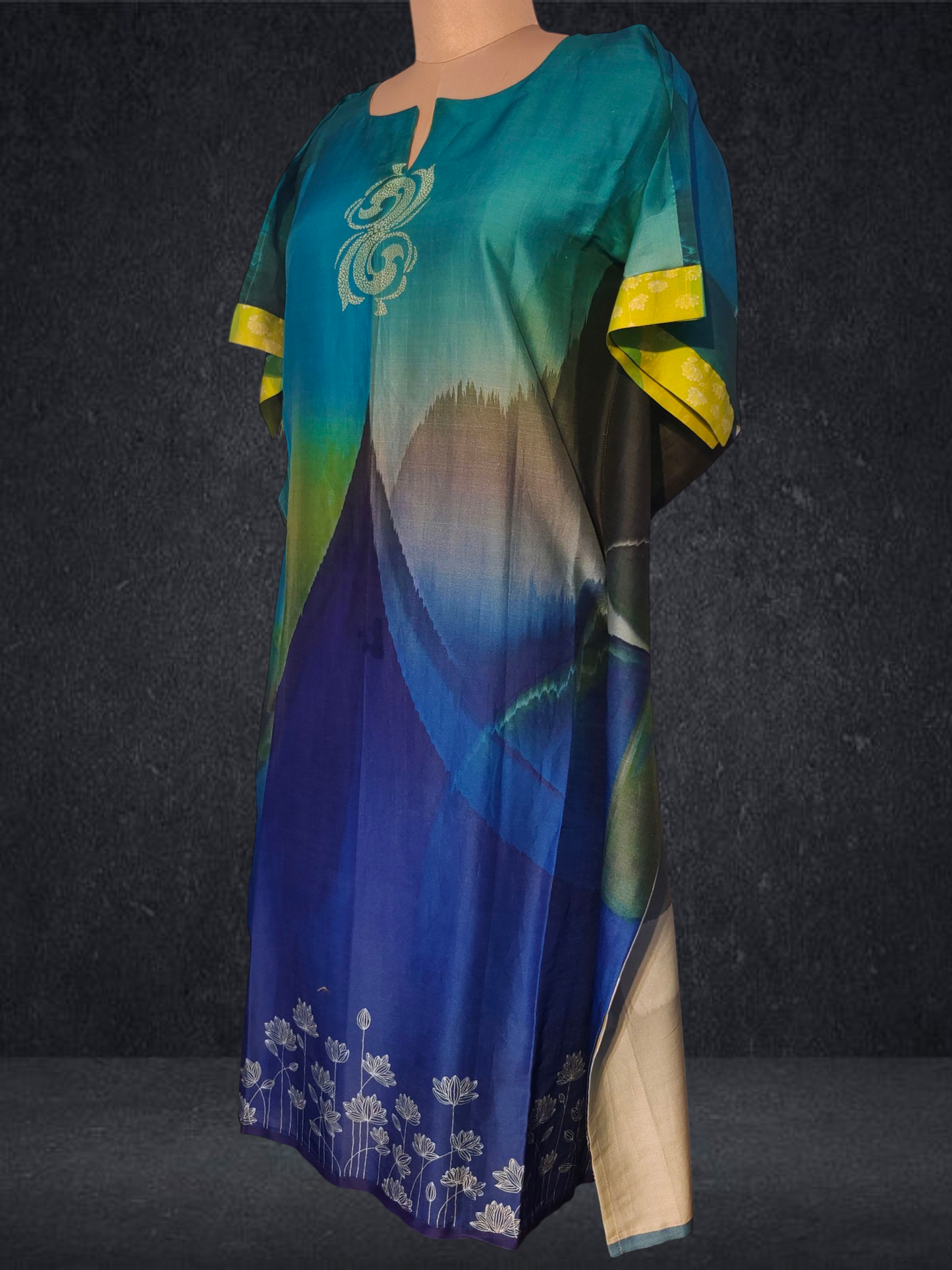 Stitched Chanderi Digital Printed Kaftan VISHAL KAPUR STUDIO