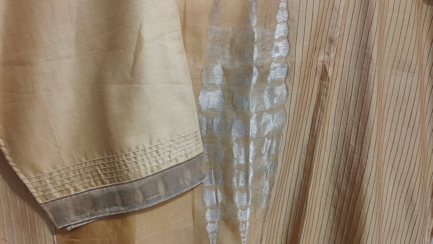 Semi Stitched Chanderi Formal Suitset