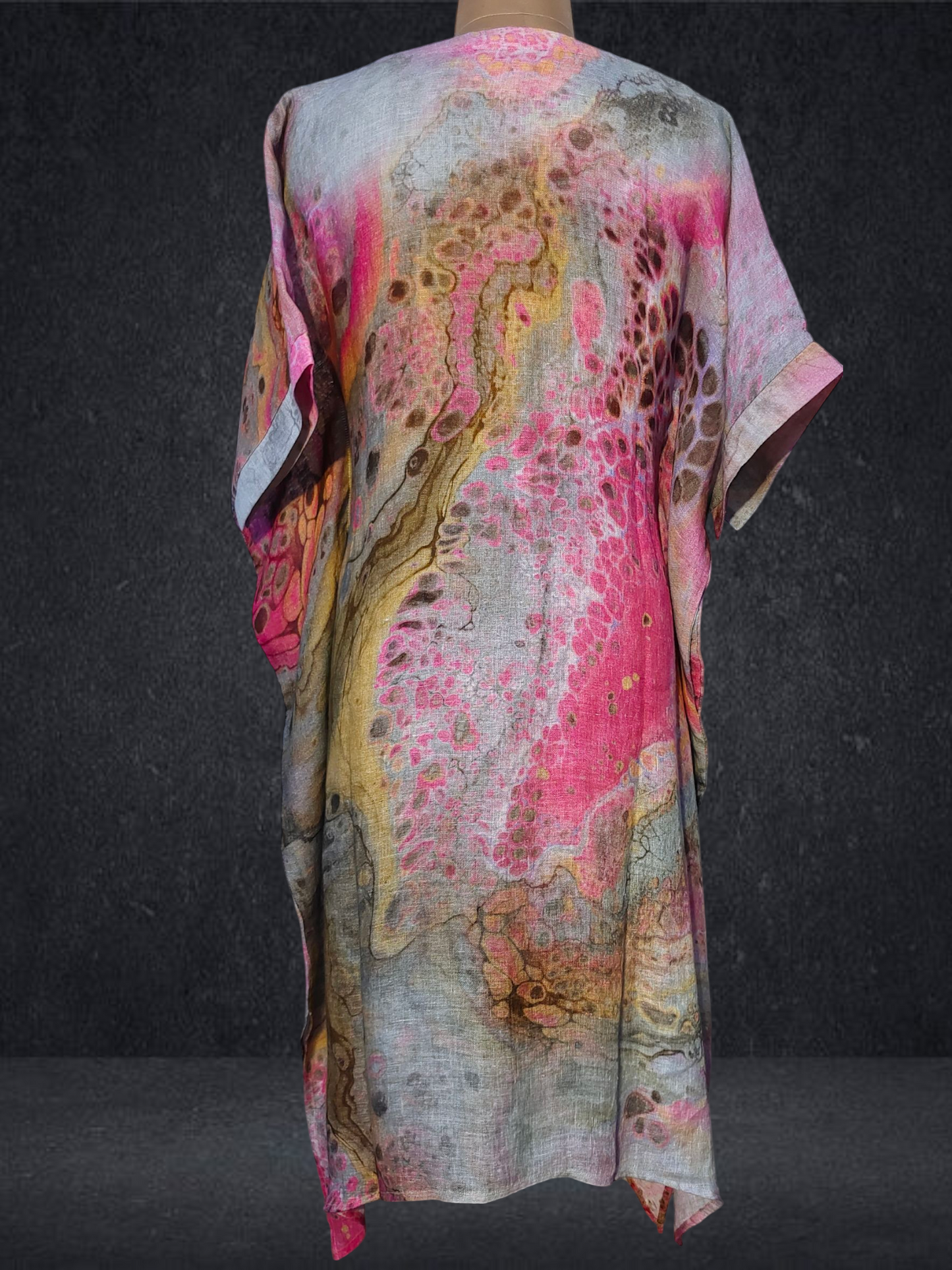 Stitched Silk Linen Kaftan