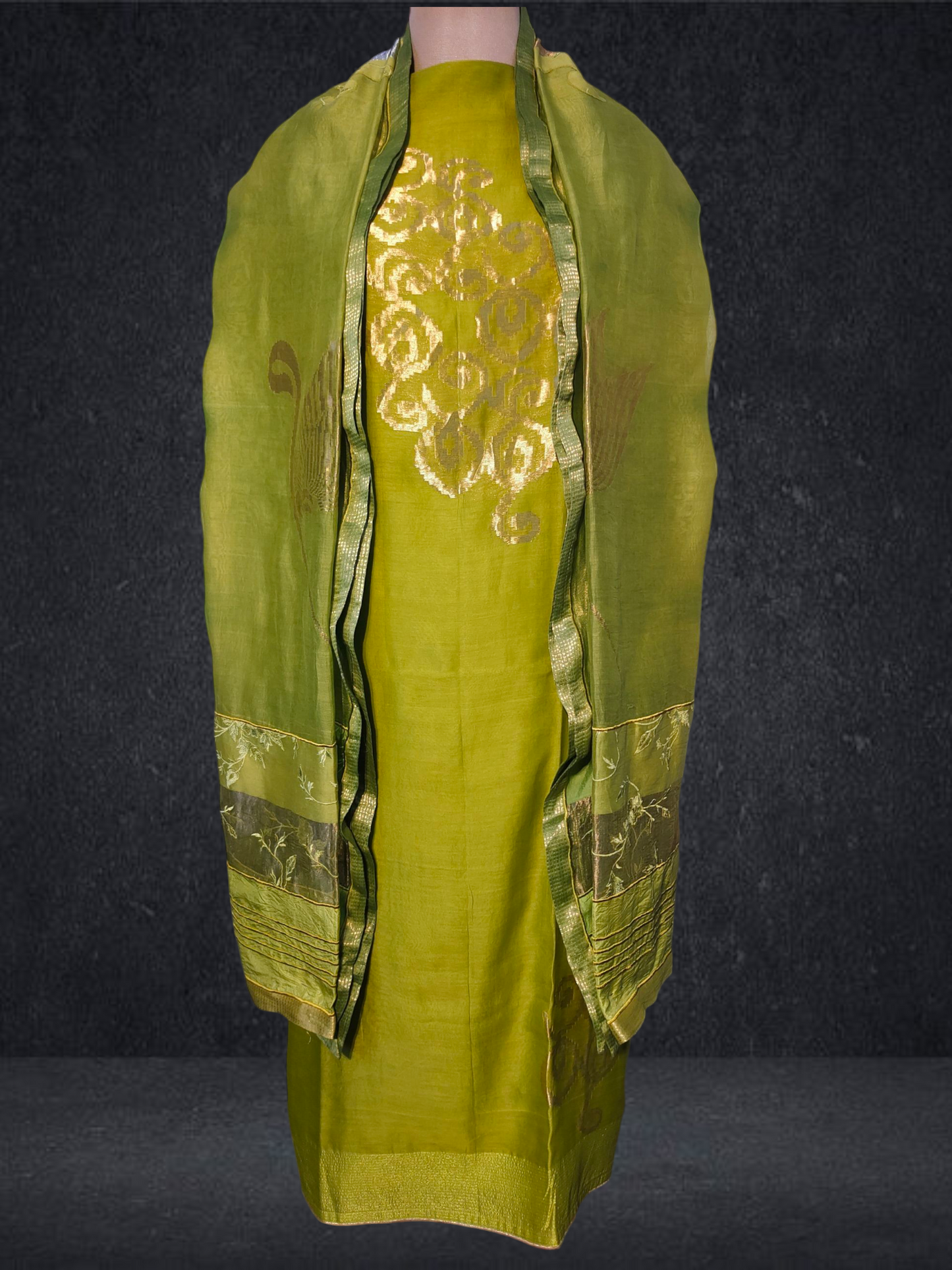 Semi Stitched Formal chanderi Suitset