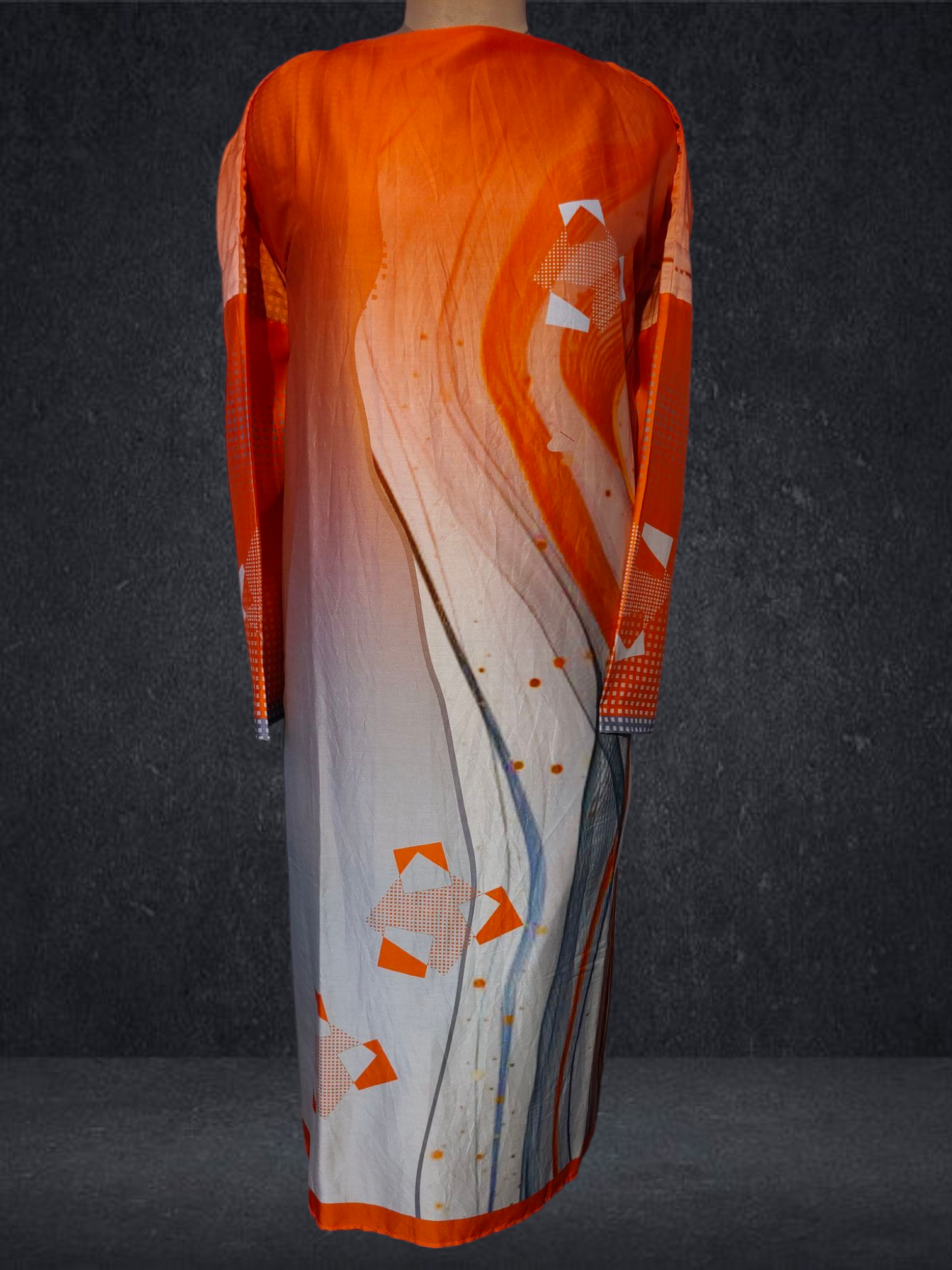 Semi Stitched Chanderi printed Kurta VISHAL KAPUR