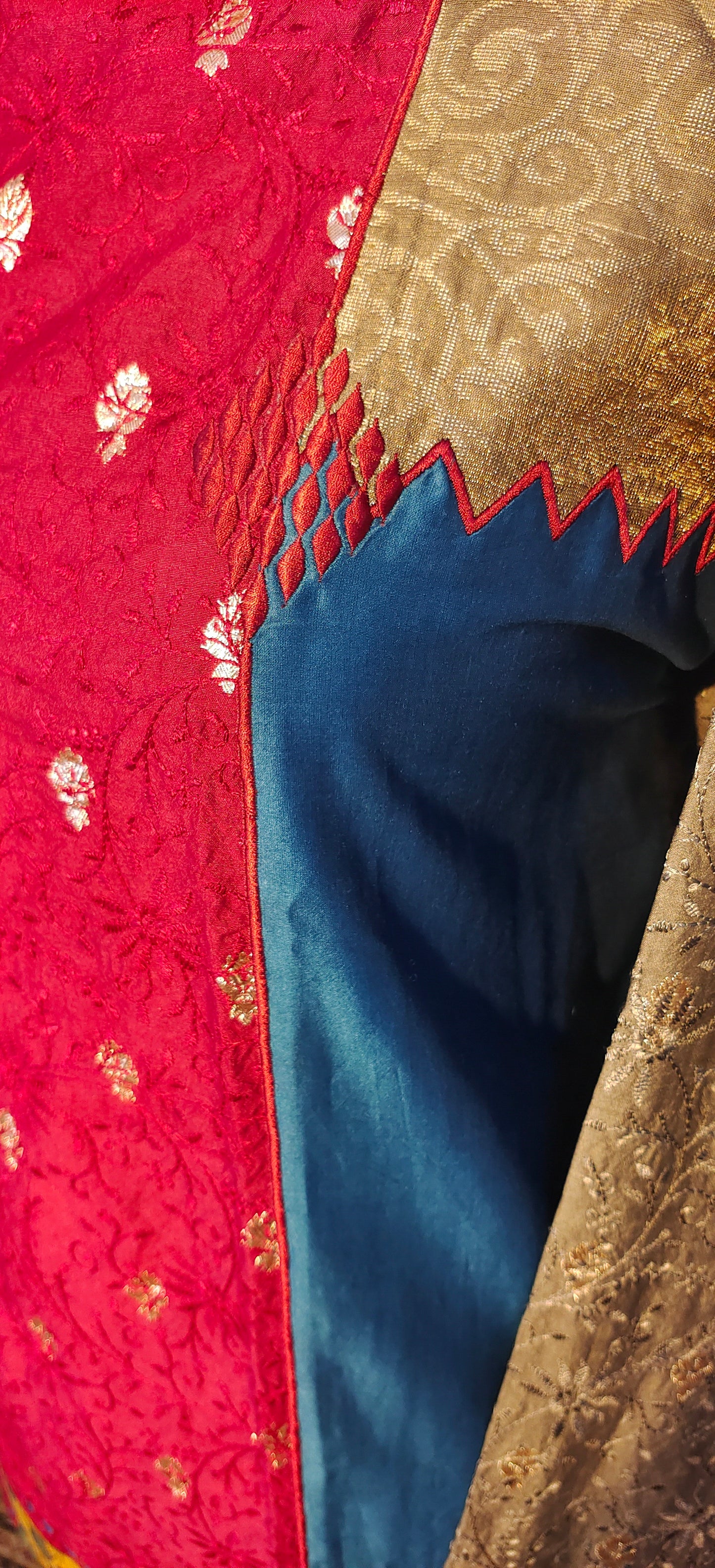 Semistitched Chanderi Kalamkari Short Tunic