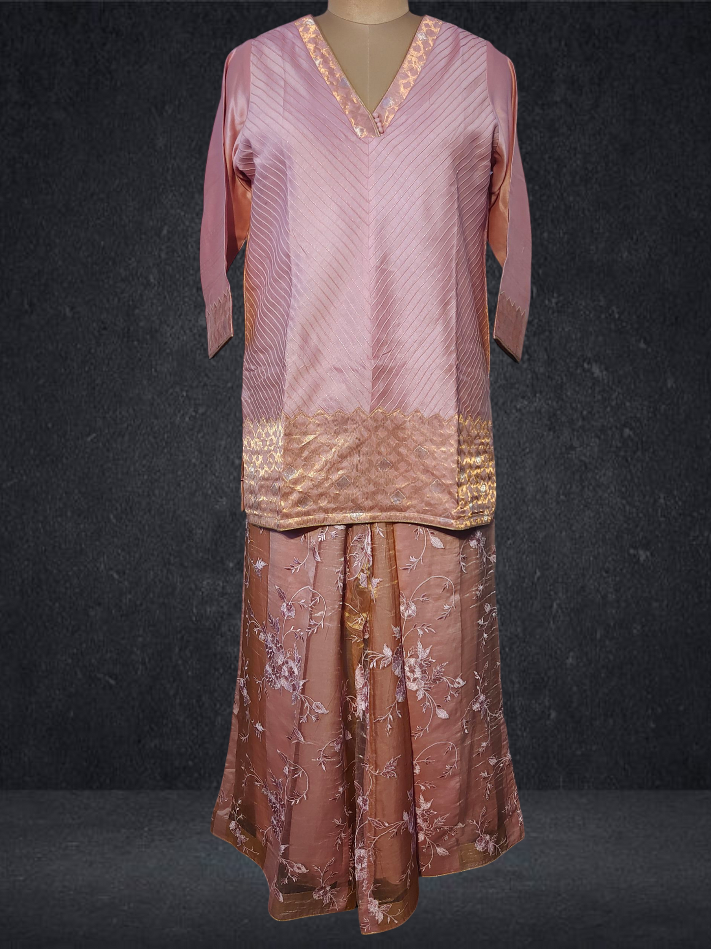 Stitched Chanderi Long Dress