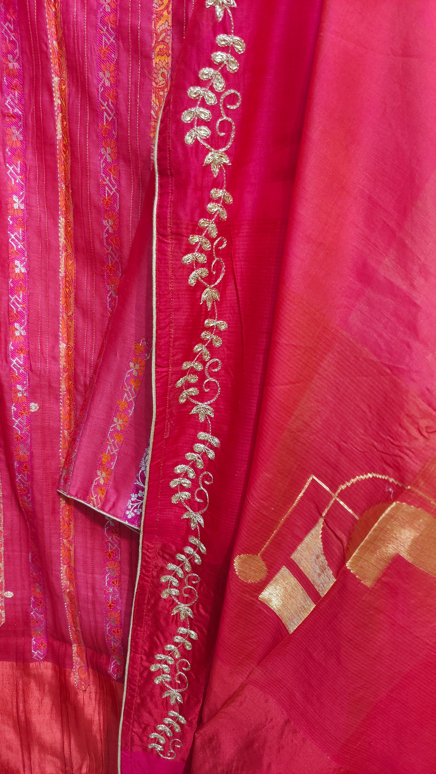 Semi Stitched Formal chanderi Suitset