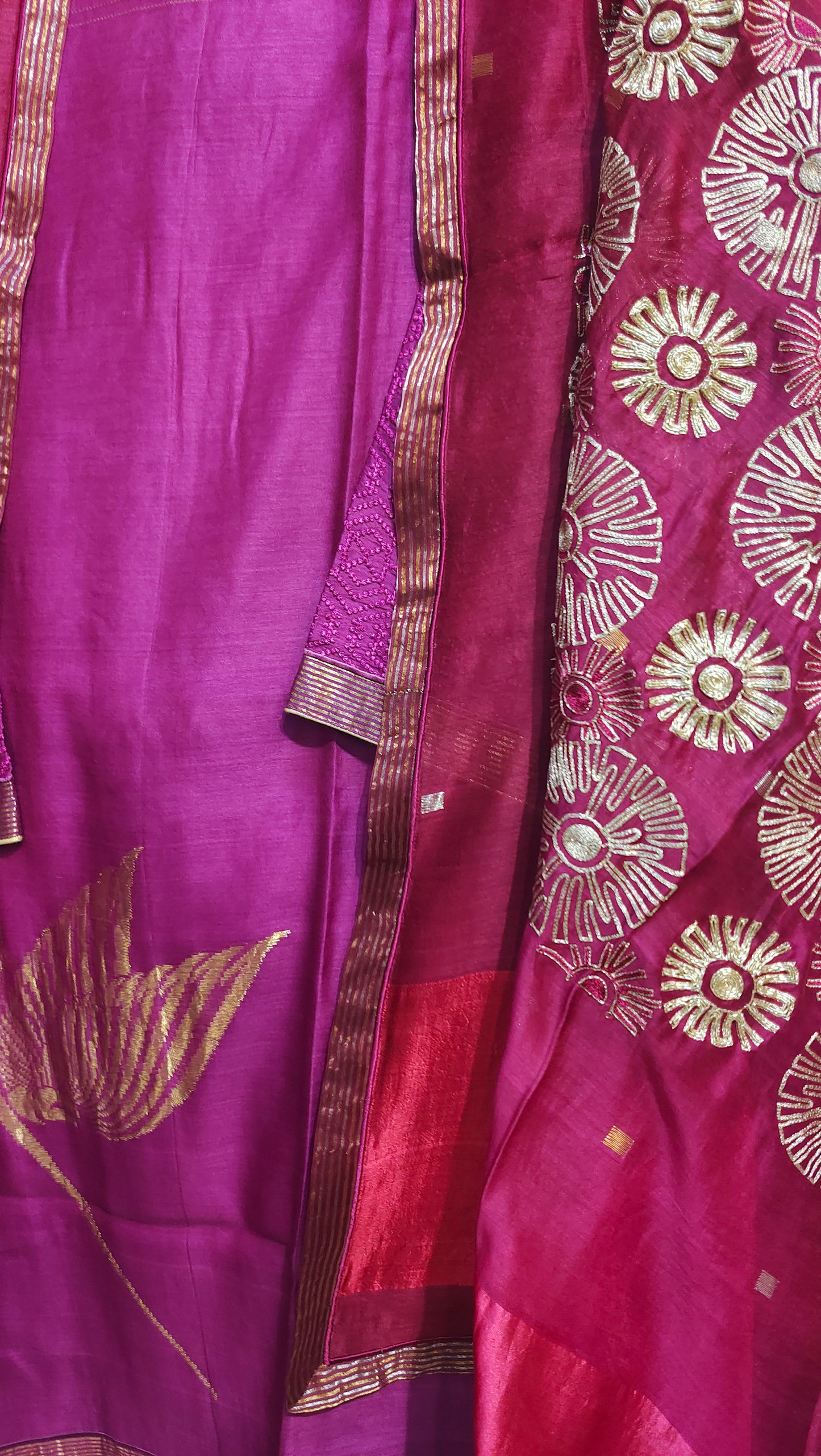 Semi Stitched Formal chanderi Suitset