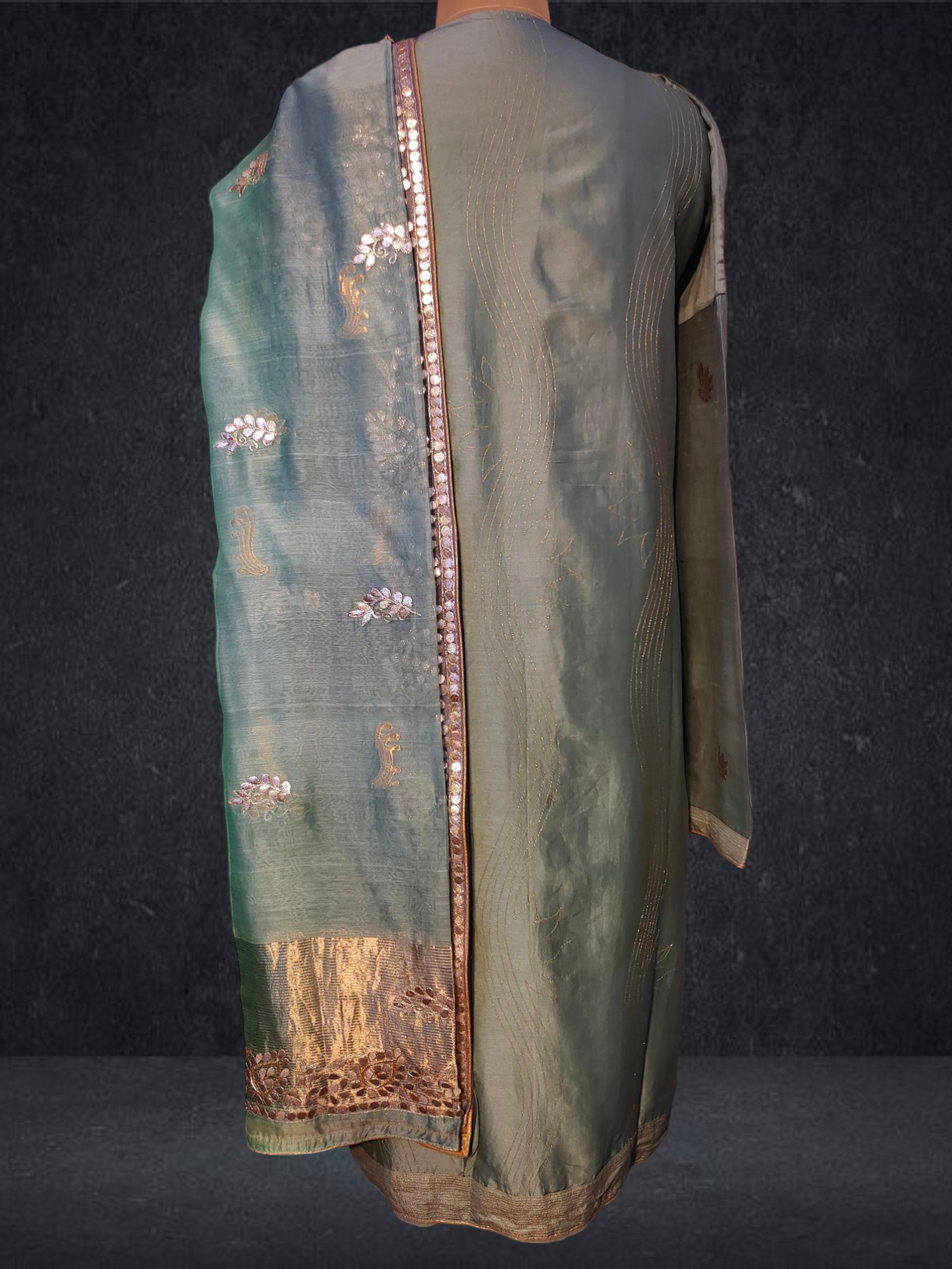 Semi Stitched Formal chanderi Suitset