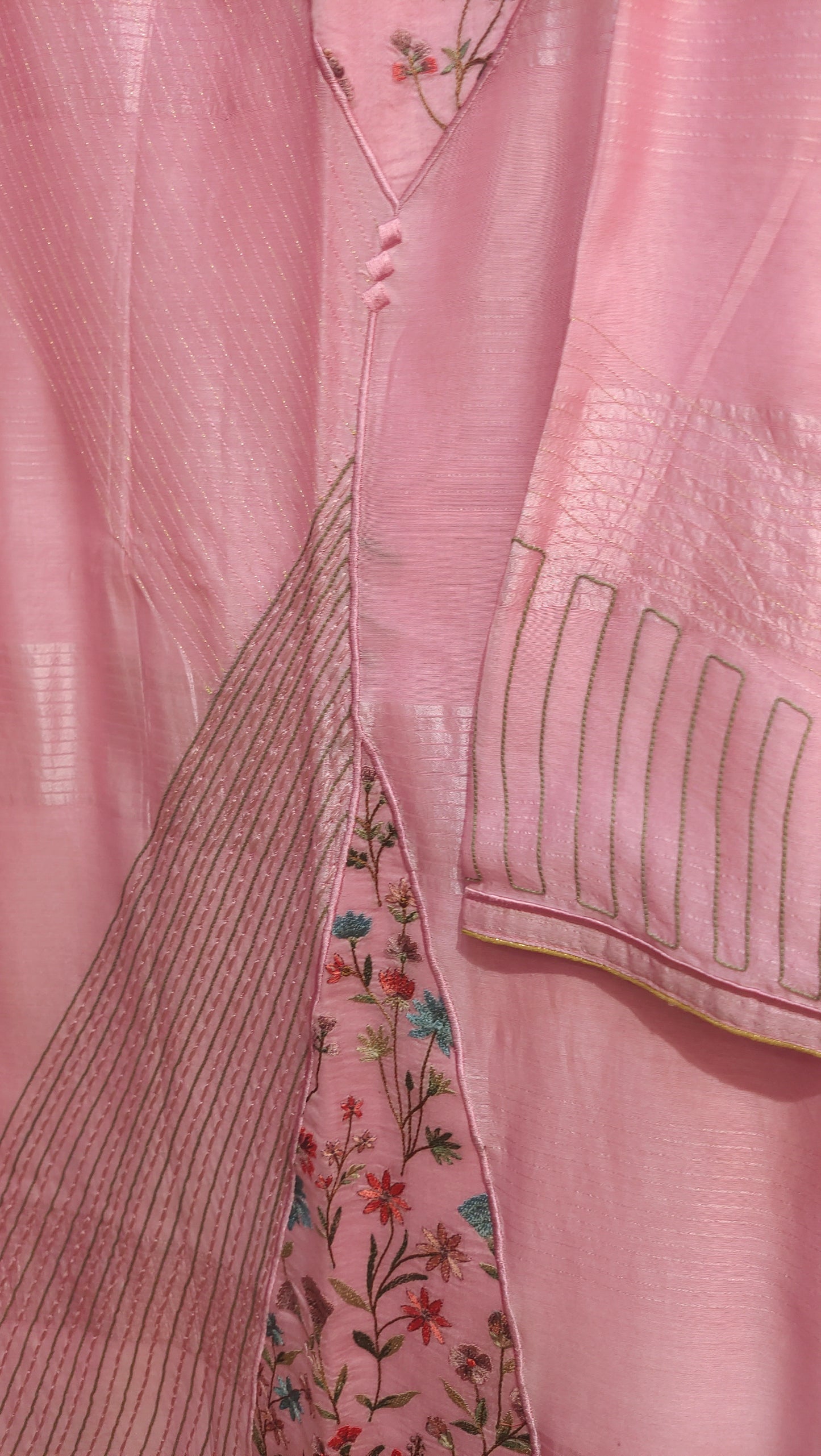 Semi Stitched Chanderi Casual kurta