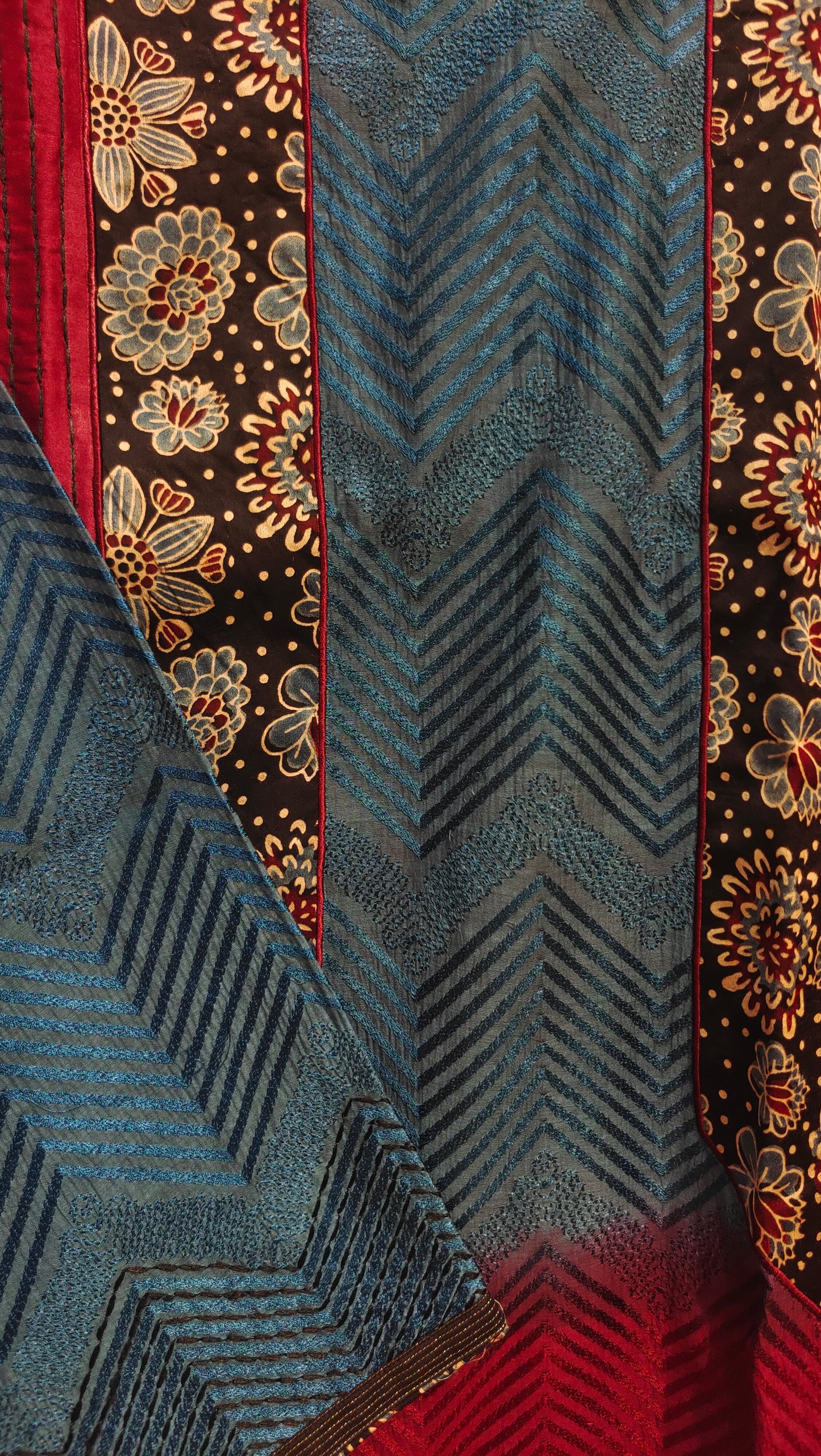 Semi Stitched Chanderi Ajrak Short Tunic