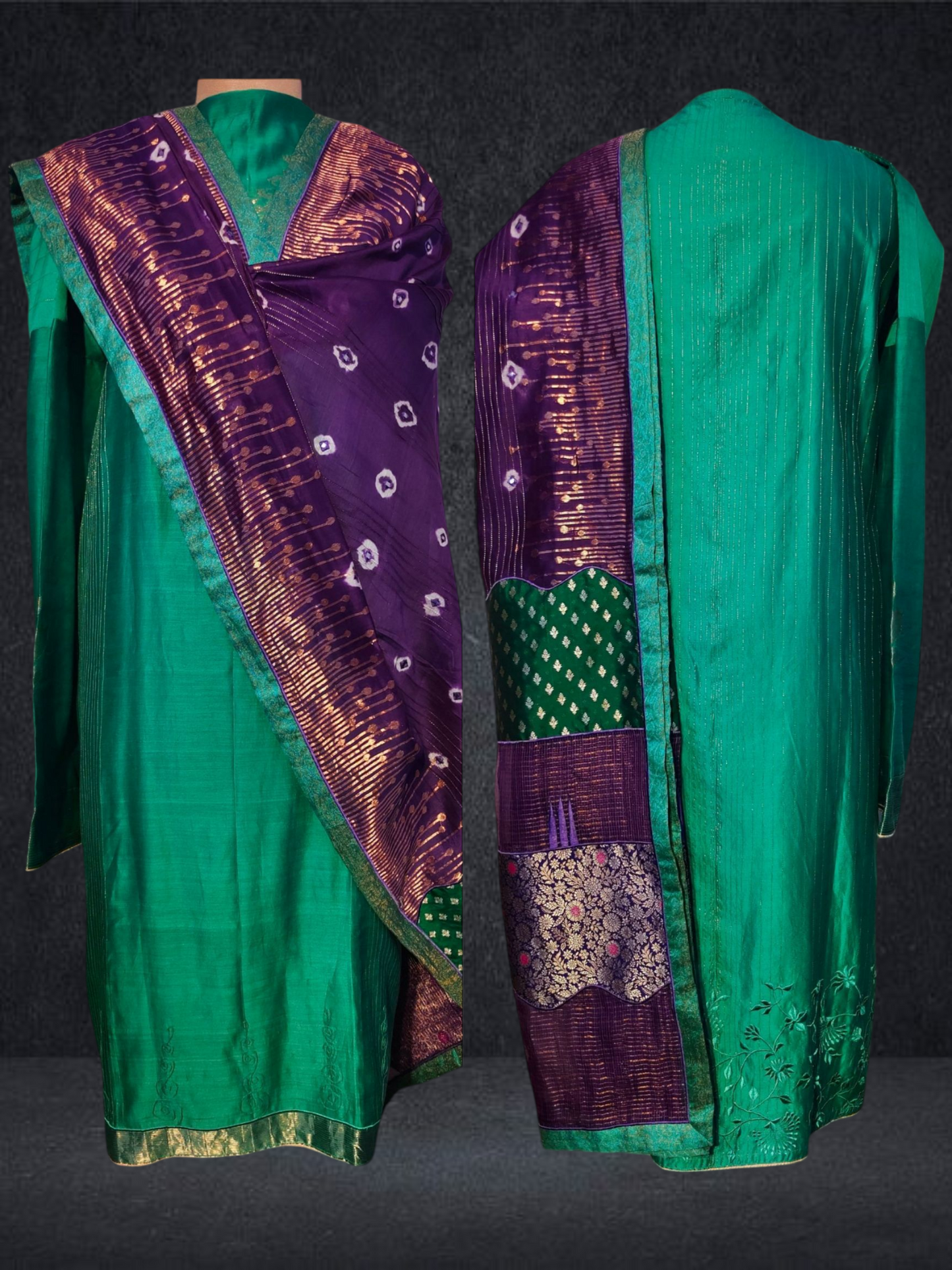 Semi Stitched Formal chanderi Suitset