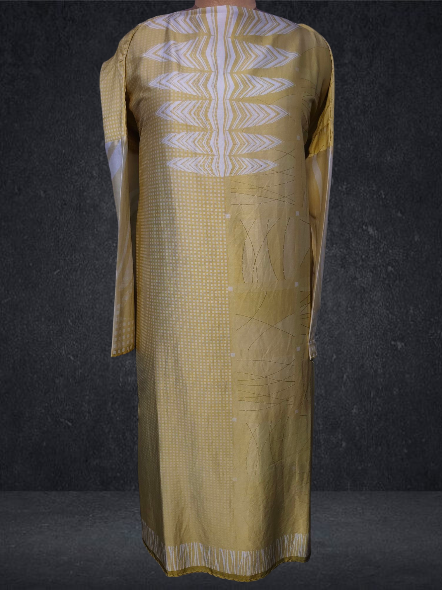 Semi Stitched Chanderi printed kurta VISHAL KAPUR