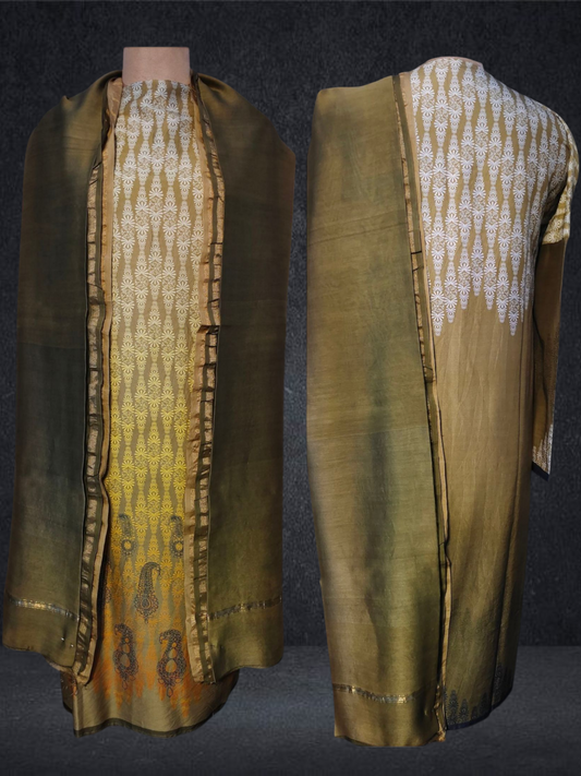 Semistitched Chanderi printed casual Kurta VISHAL KAPUR