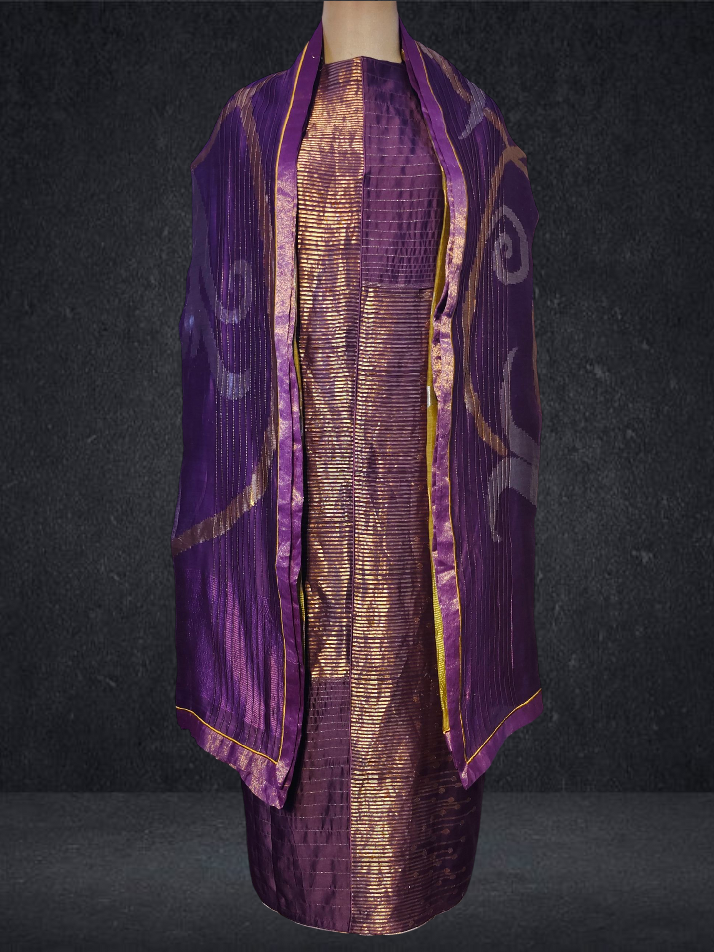 Semi Stitched Formal chanderi Suitset