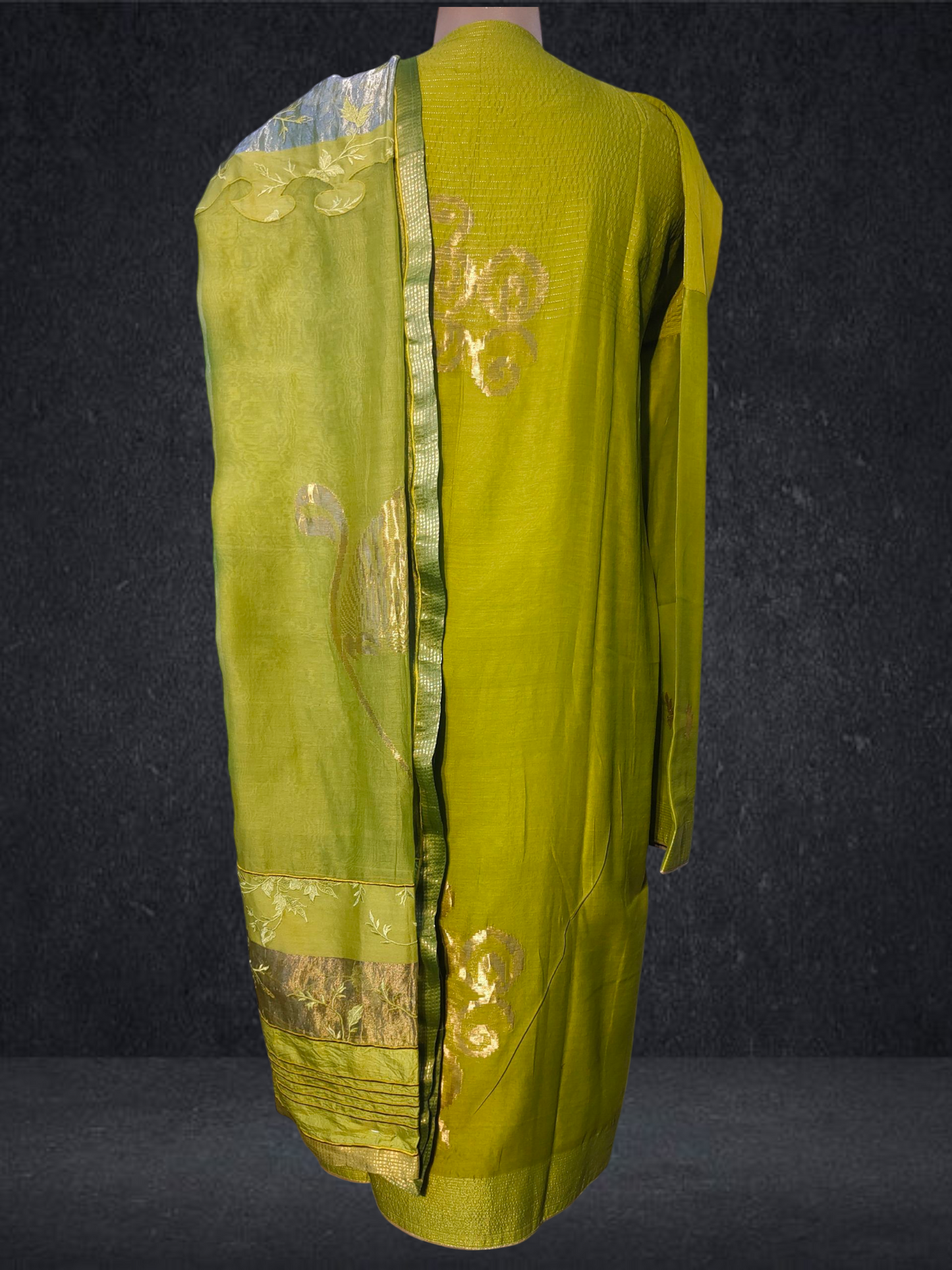 Semi Stitched Formal chanderi Suitset
