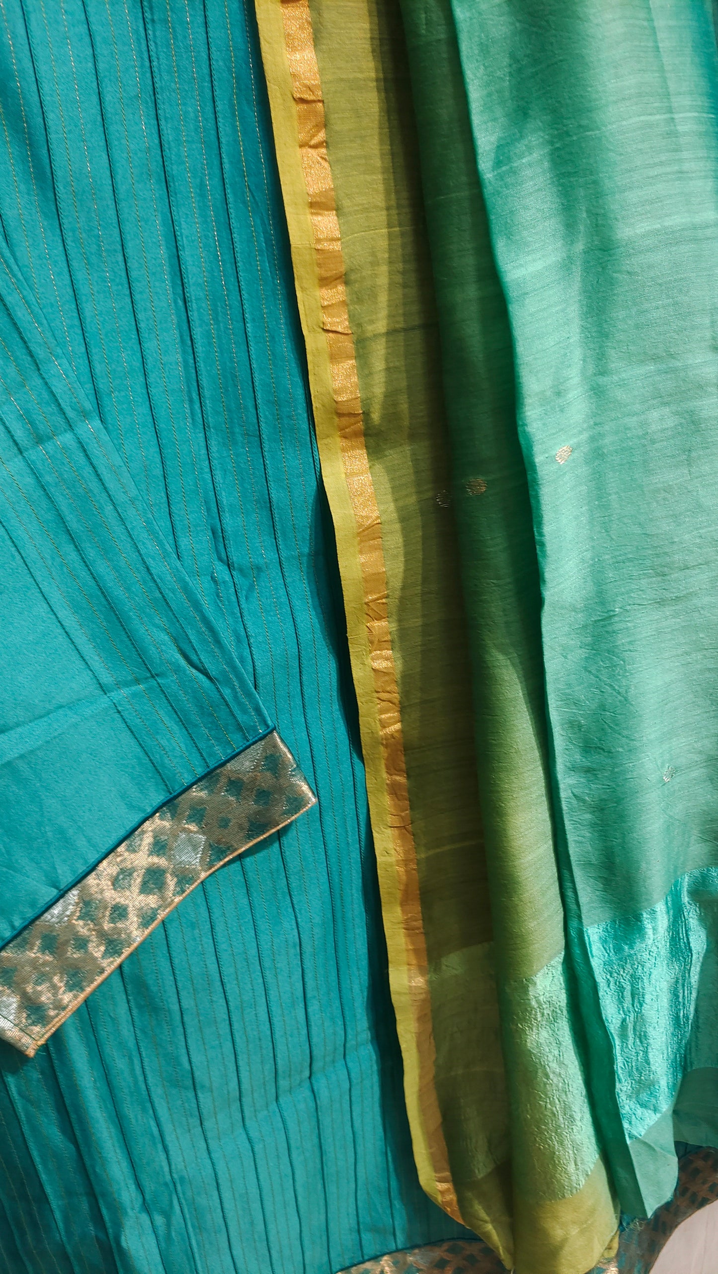 Semi Stitched Chanderi Formal Suitset