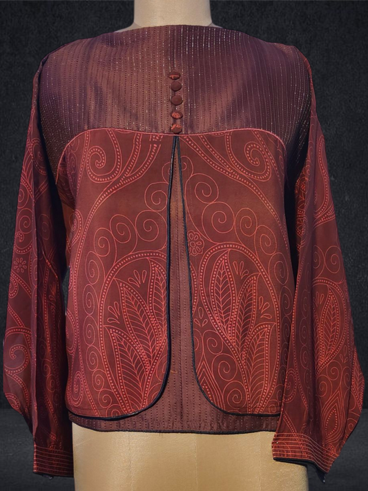 Semistitched Chanderi Ɓlouse