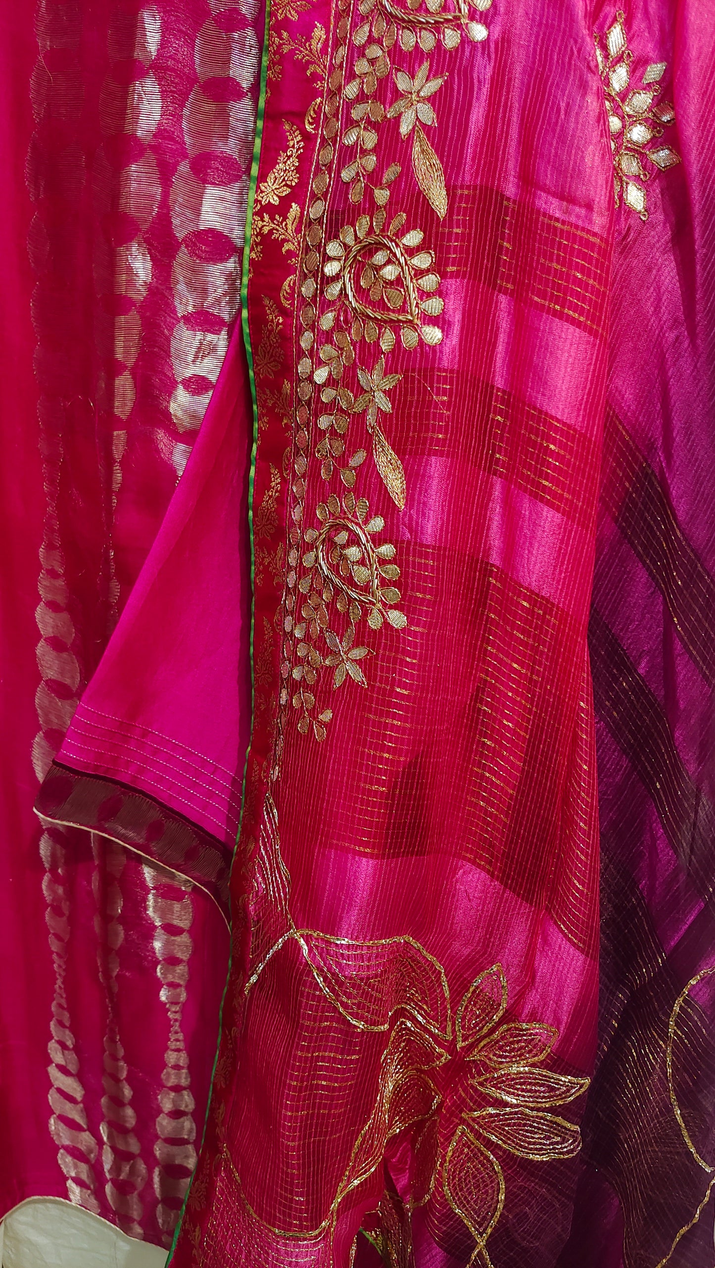 Semi Stitched Chanderi Formal Suitset