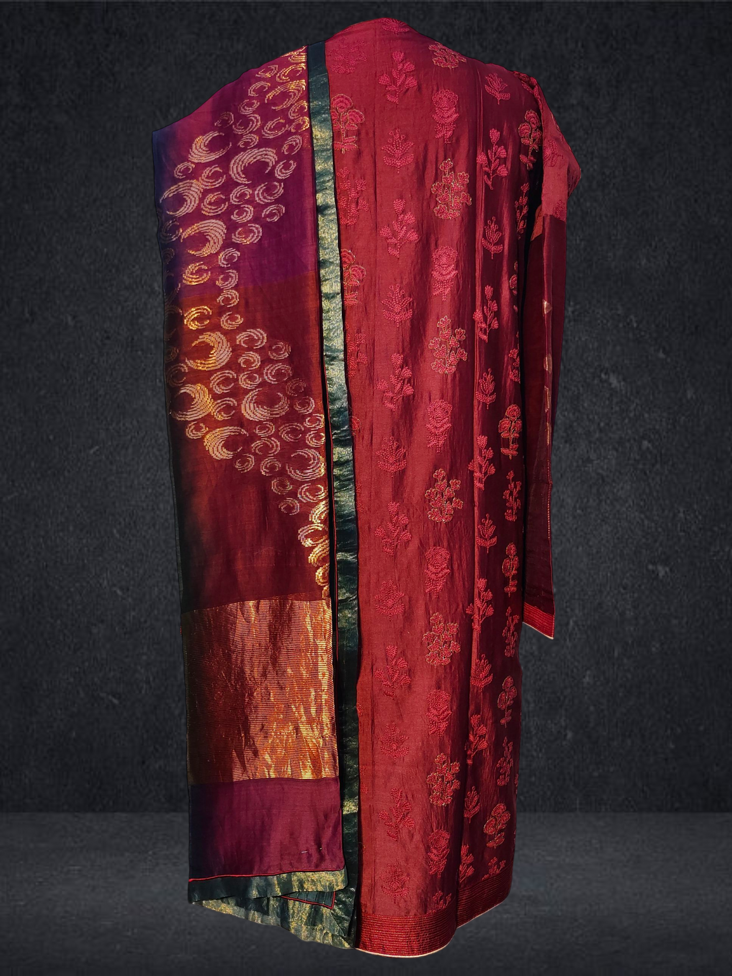 Semi Stitched Formal chanderi Suitset