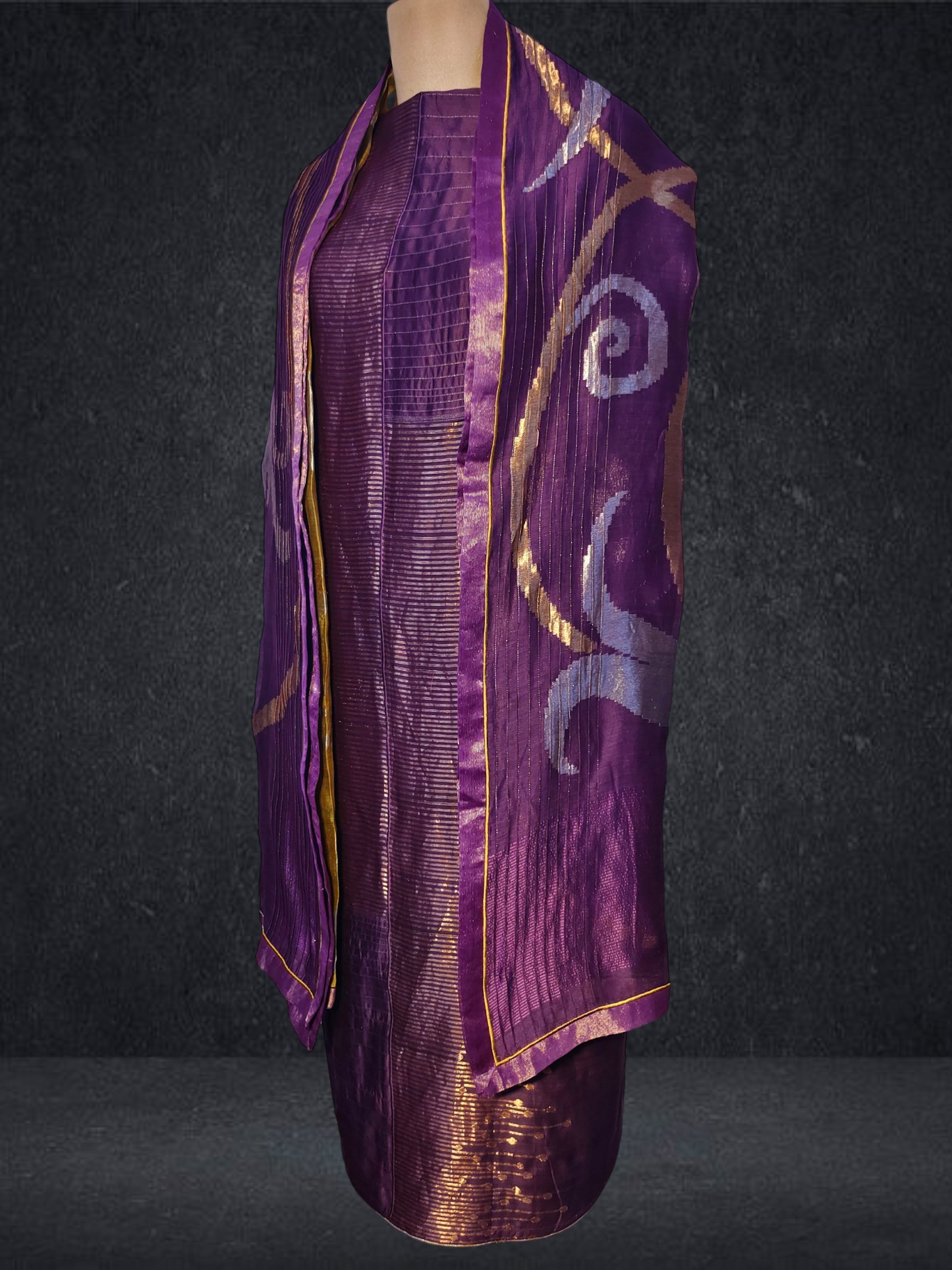 Semi Stitched Formal chanderi Suitset