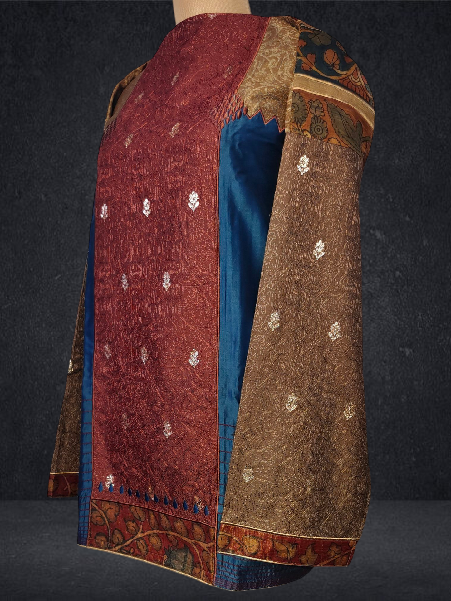 Semistitched Chanderi Kalamkari Short Tunic