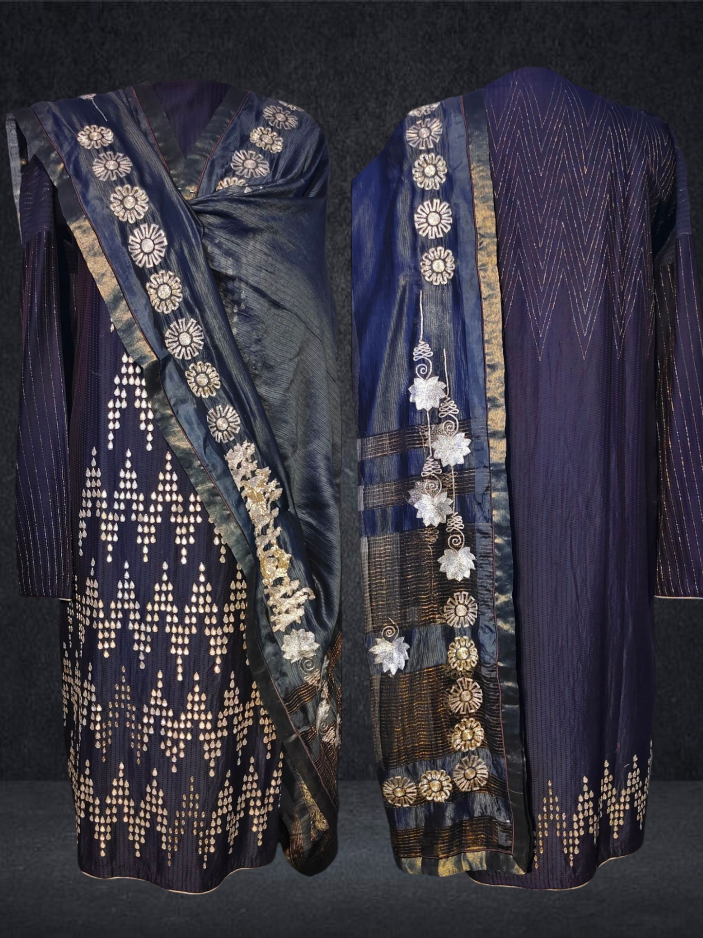 Semi Stitched Formal chanderi Suitset