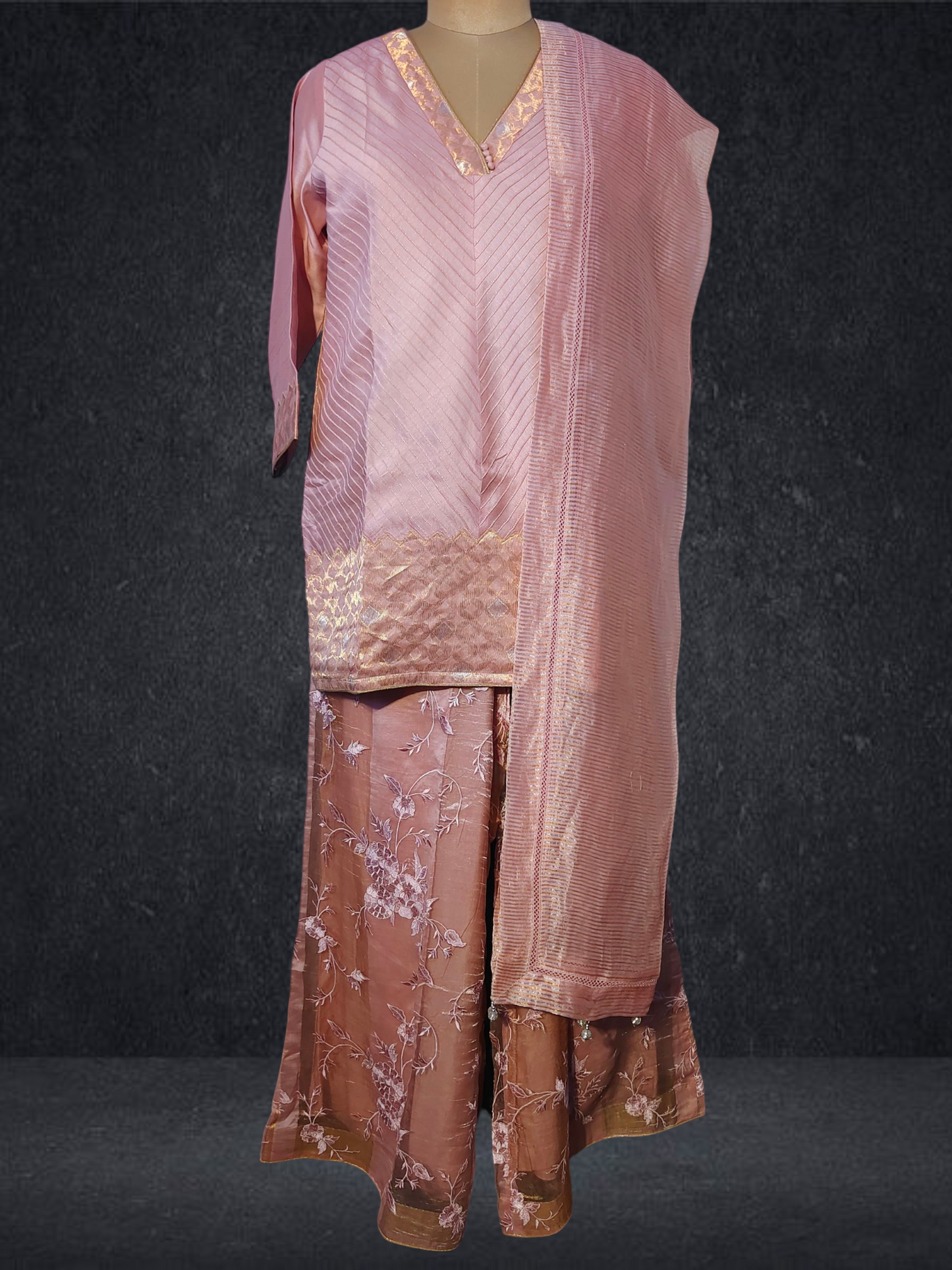 Stitched Chanderi Long Dress