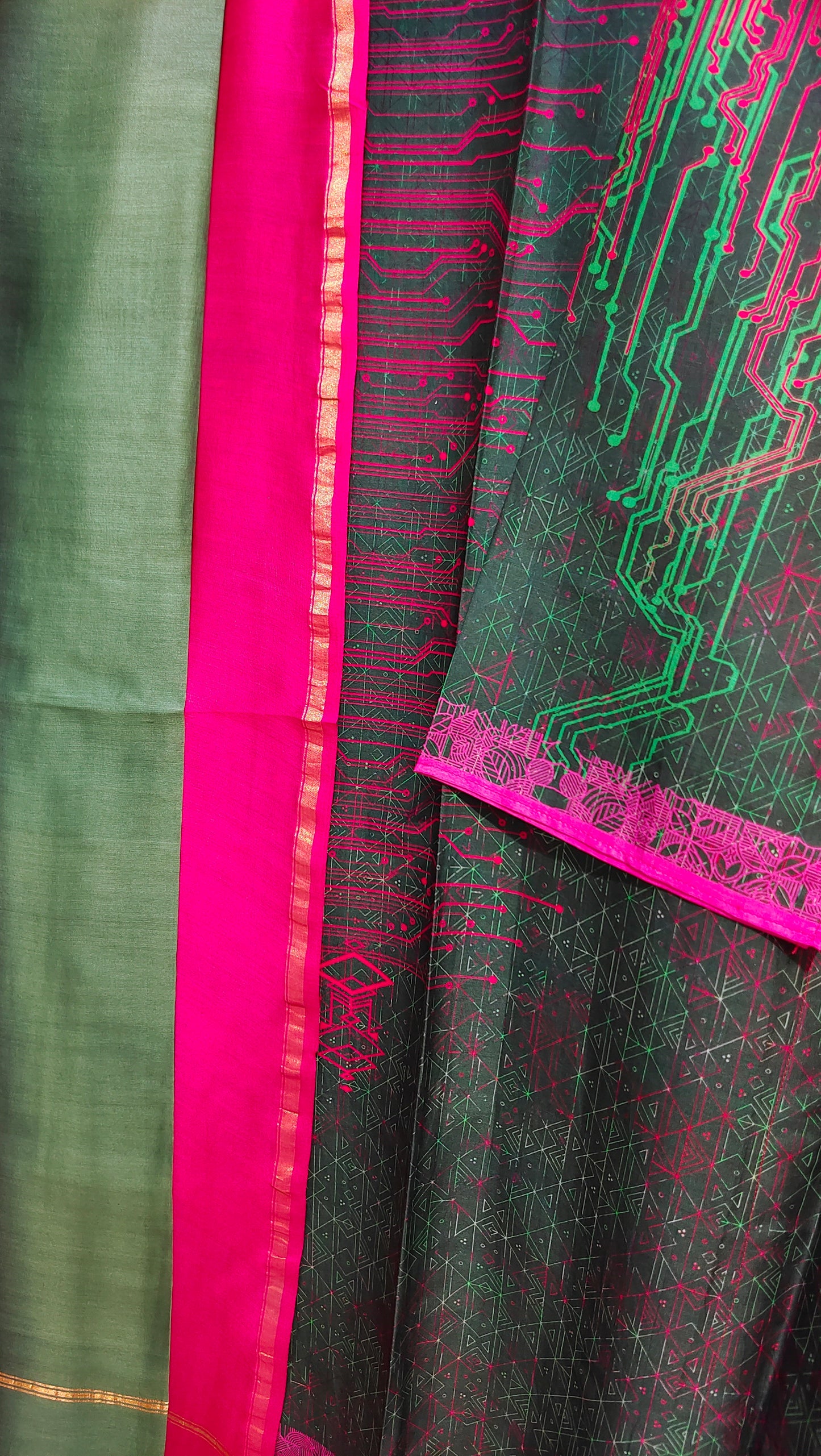 Semi Stitched Chanderi Casual Suitset