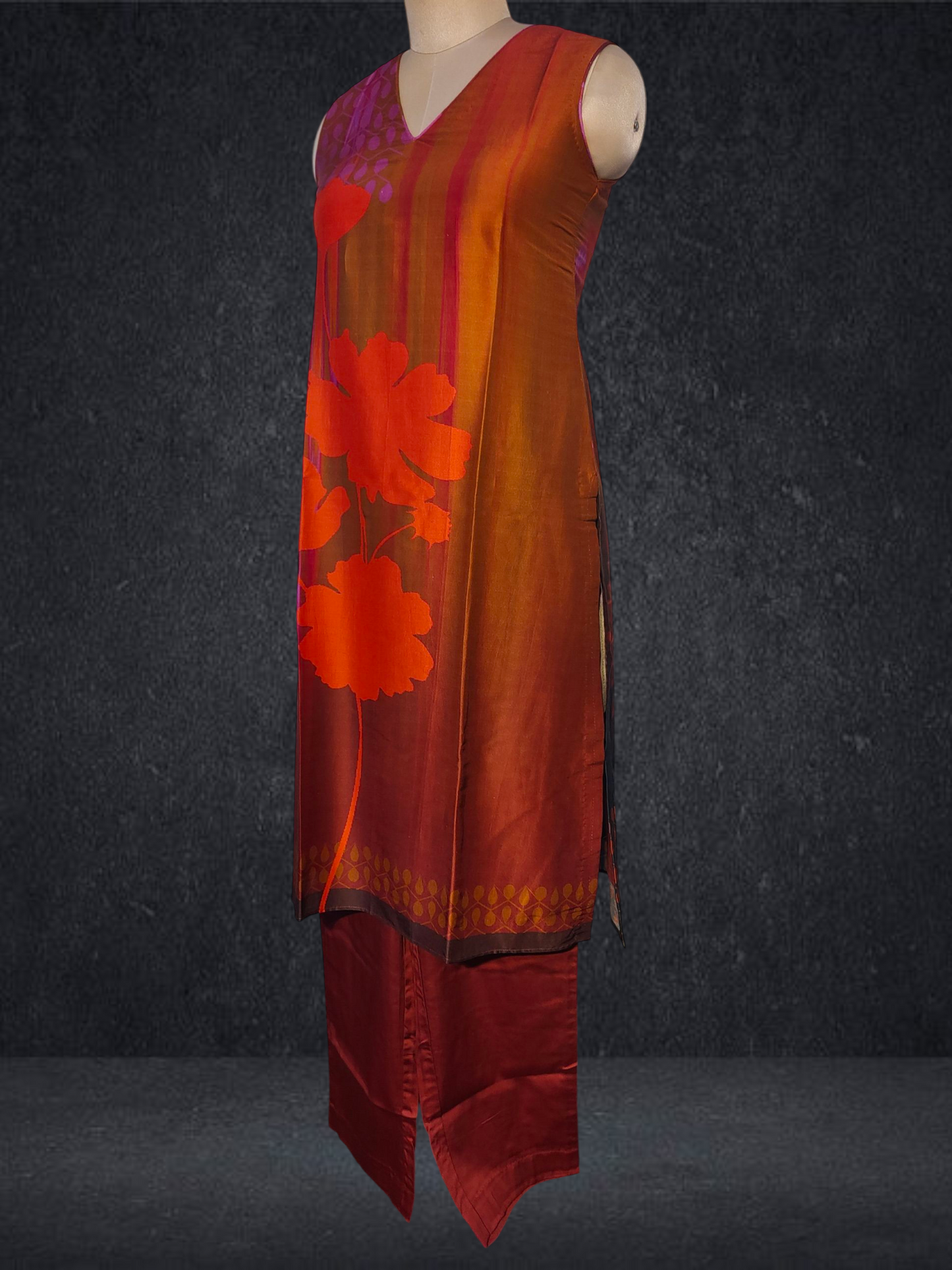 Stitched Chanderi Long Dress