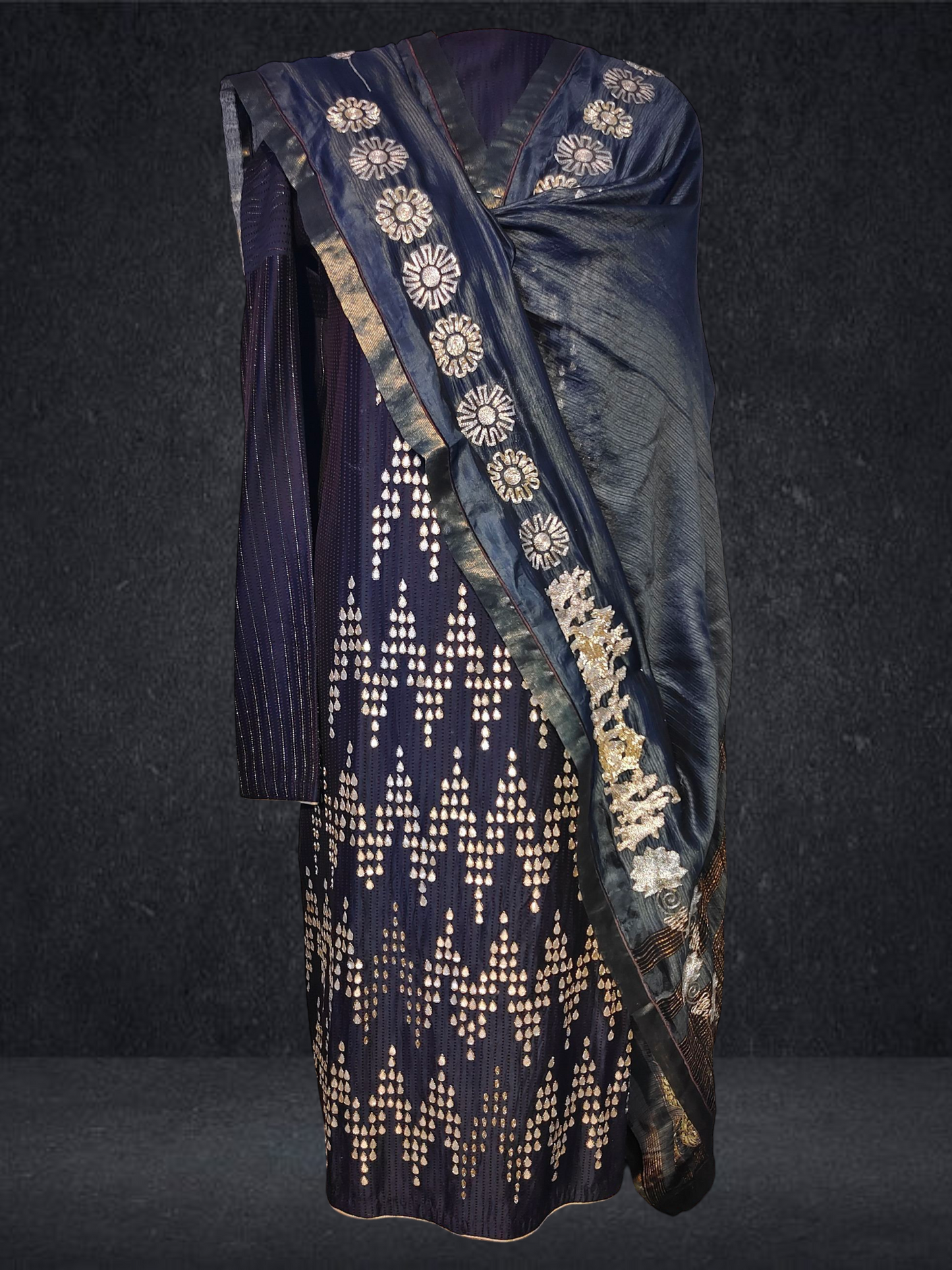 Semi Stitched Formal chanderi Suitset