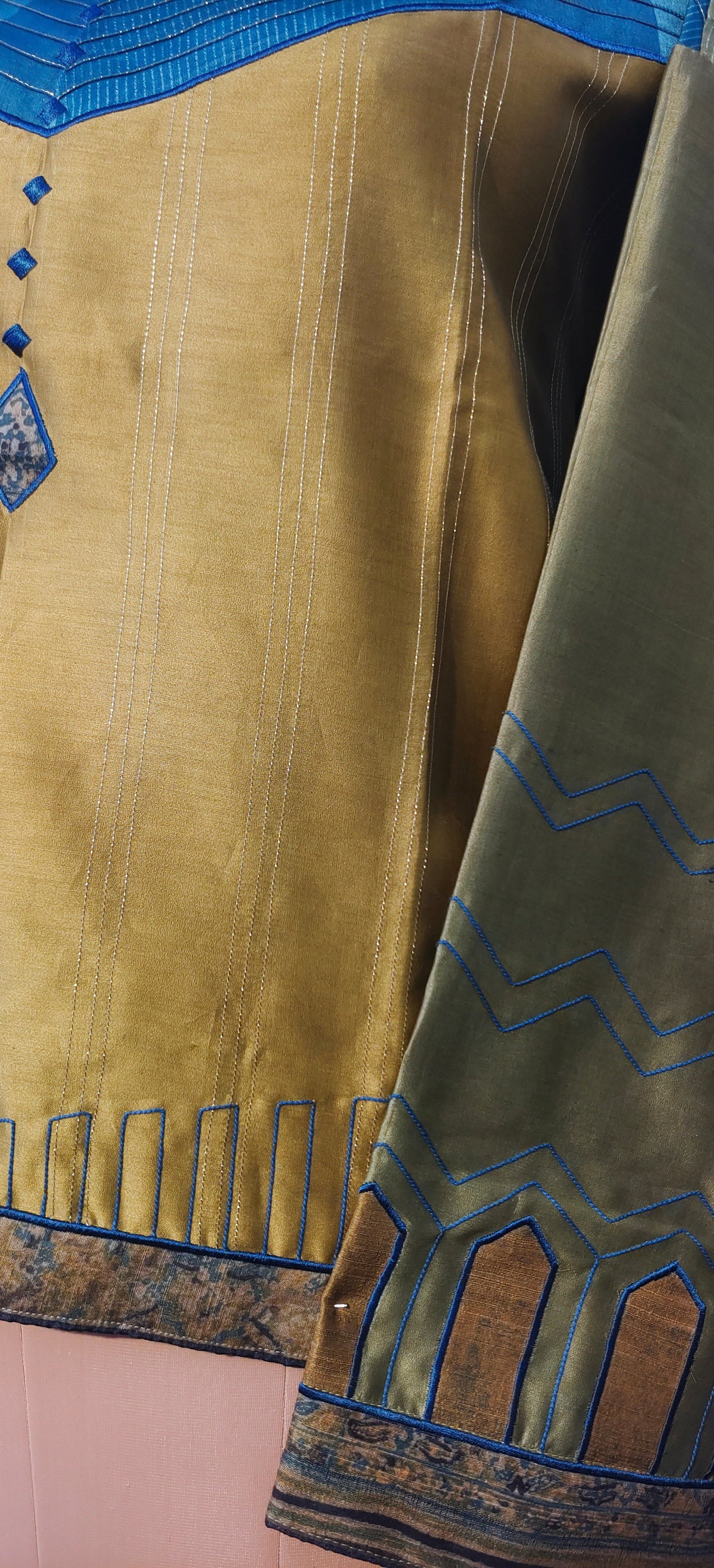 Semistitched Chanderi Silk Ajrakh Formal Ɓlouse VISHAL KAPUR STUDIO