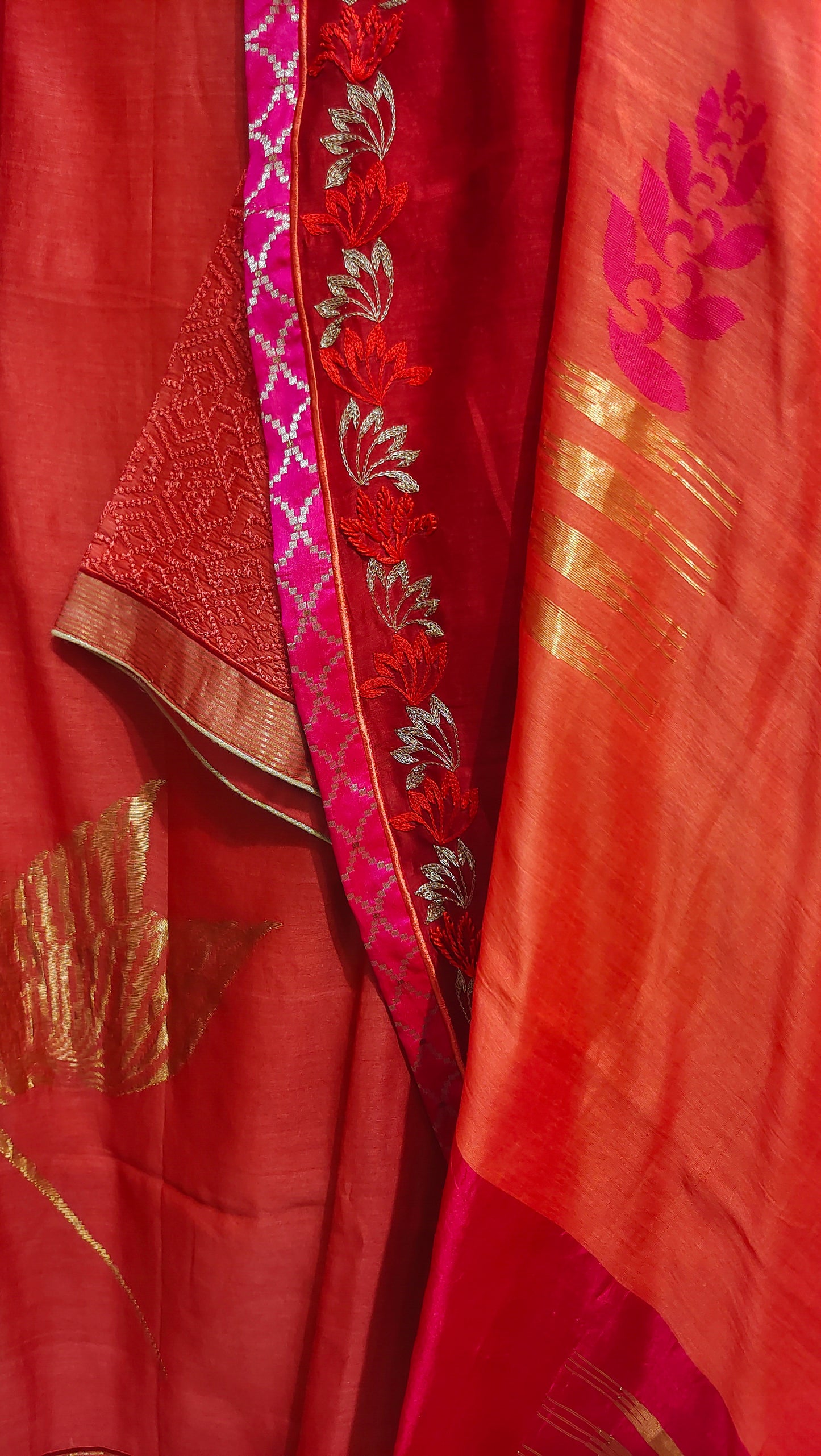 Semi Stitched Chanderi Formal Suitset