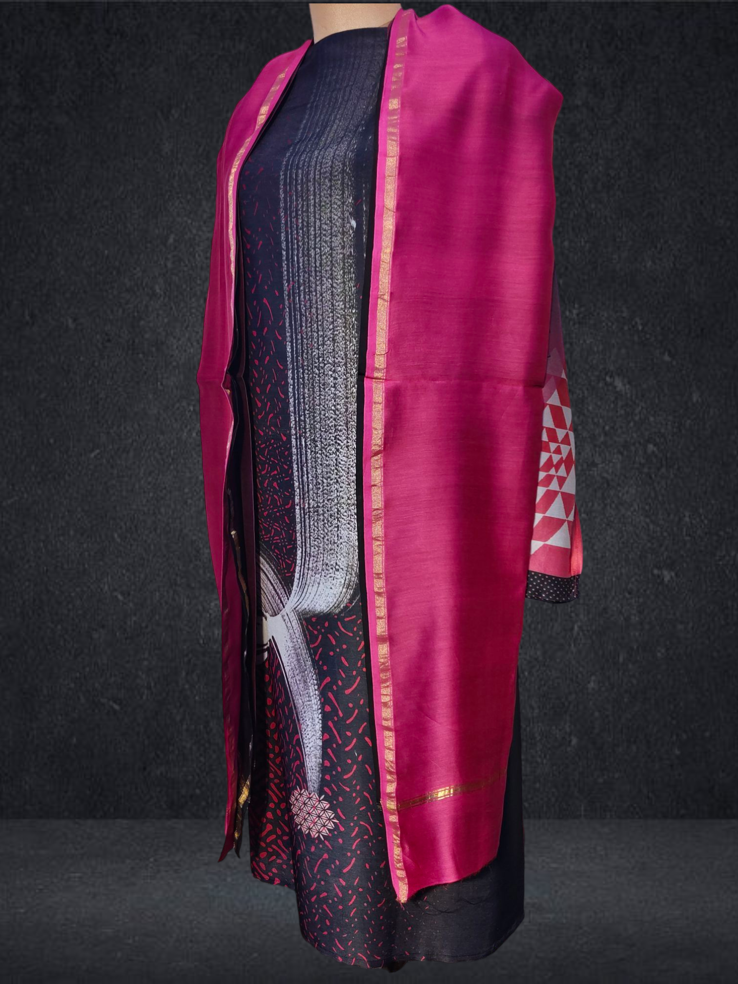 Semi Stitched Chanderi Casual Suitset VISHAL KAPUR